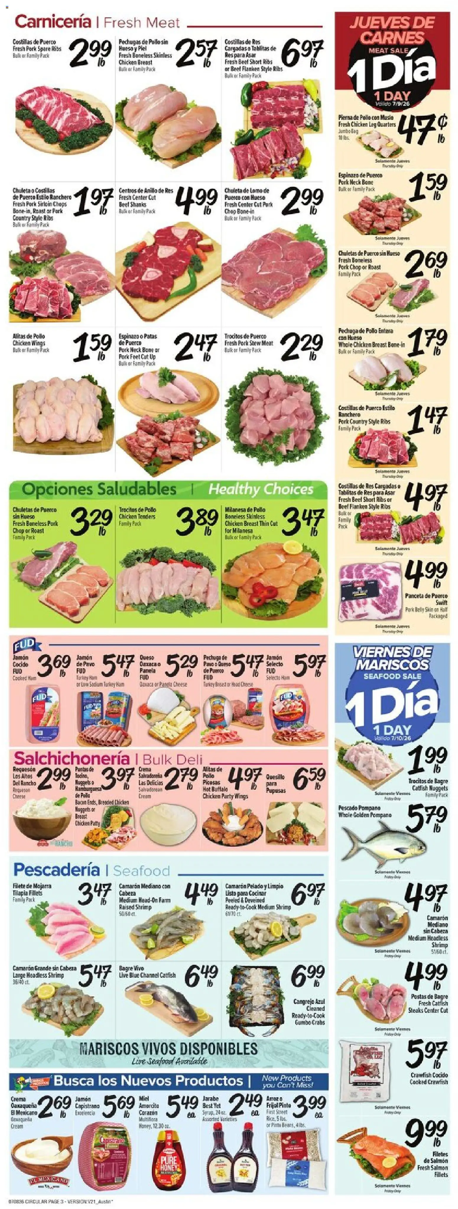 Fiesta Mart Weekly Ad - valid from 07/08/2026 | Page: 3 | Products: Cheese, Pork, Cream, Bag
