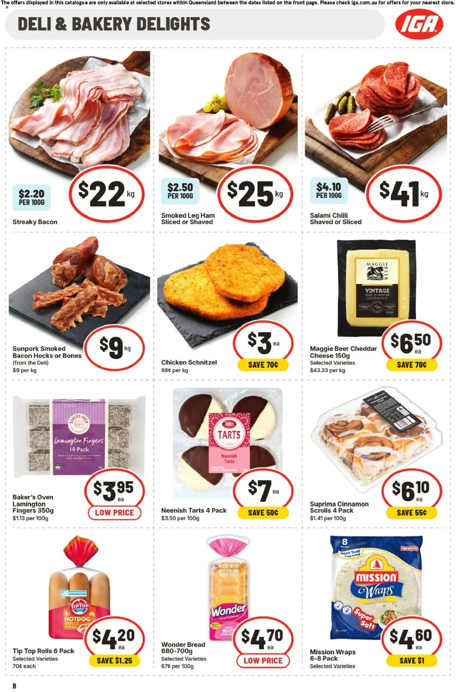IGA catalogue - valid from 26/08/2026 | Page: 8 | Products: Cheese, Bread, Chicken, Bakery