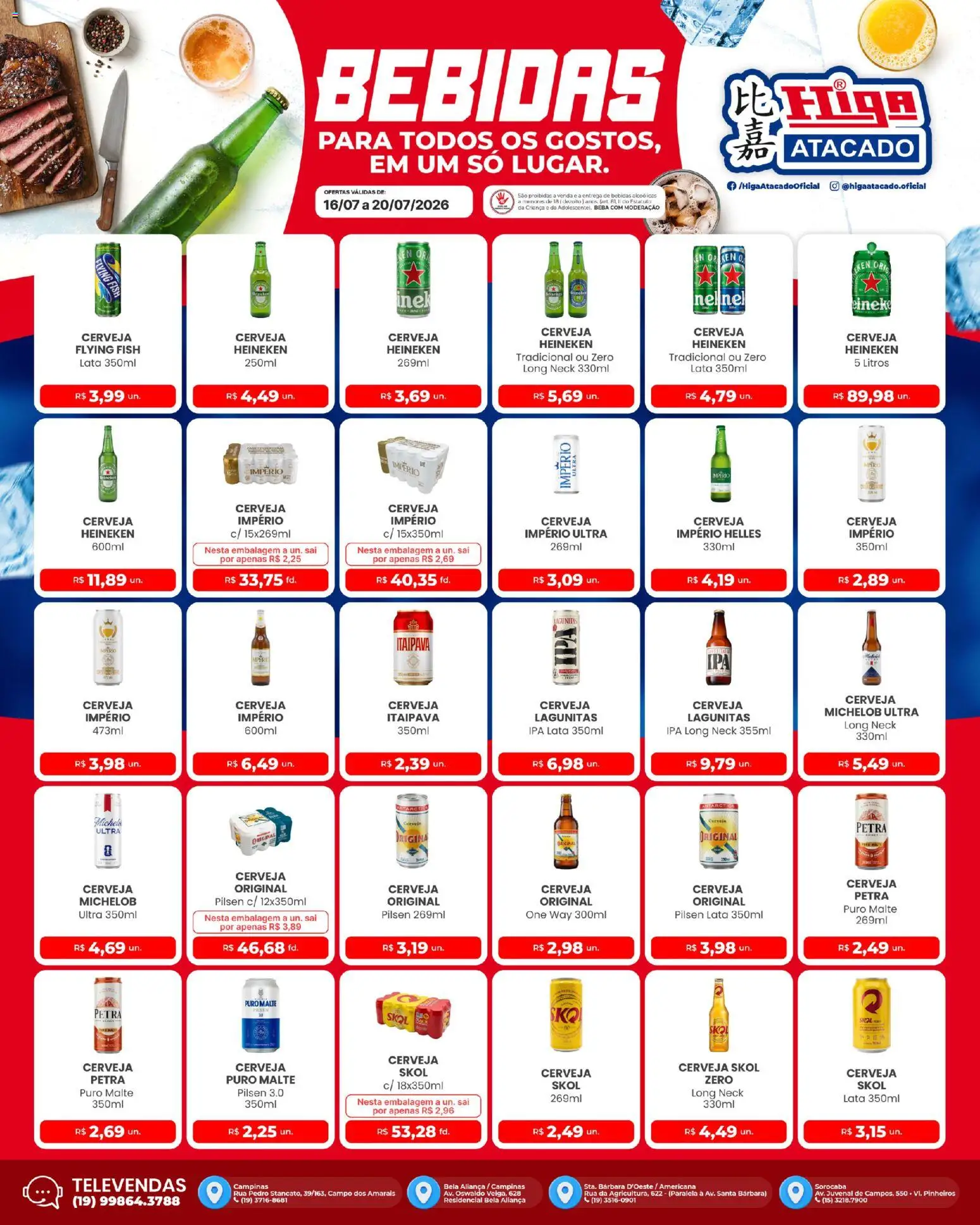 Higa Atacado Folheto - válido de 16/07/2026 | Página: 2 | Produtos: Aliança, Cerveja, Cerveja Heineken, Heineken