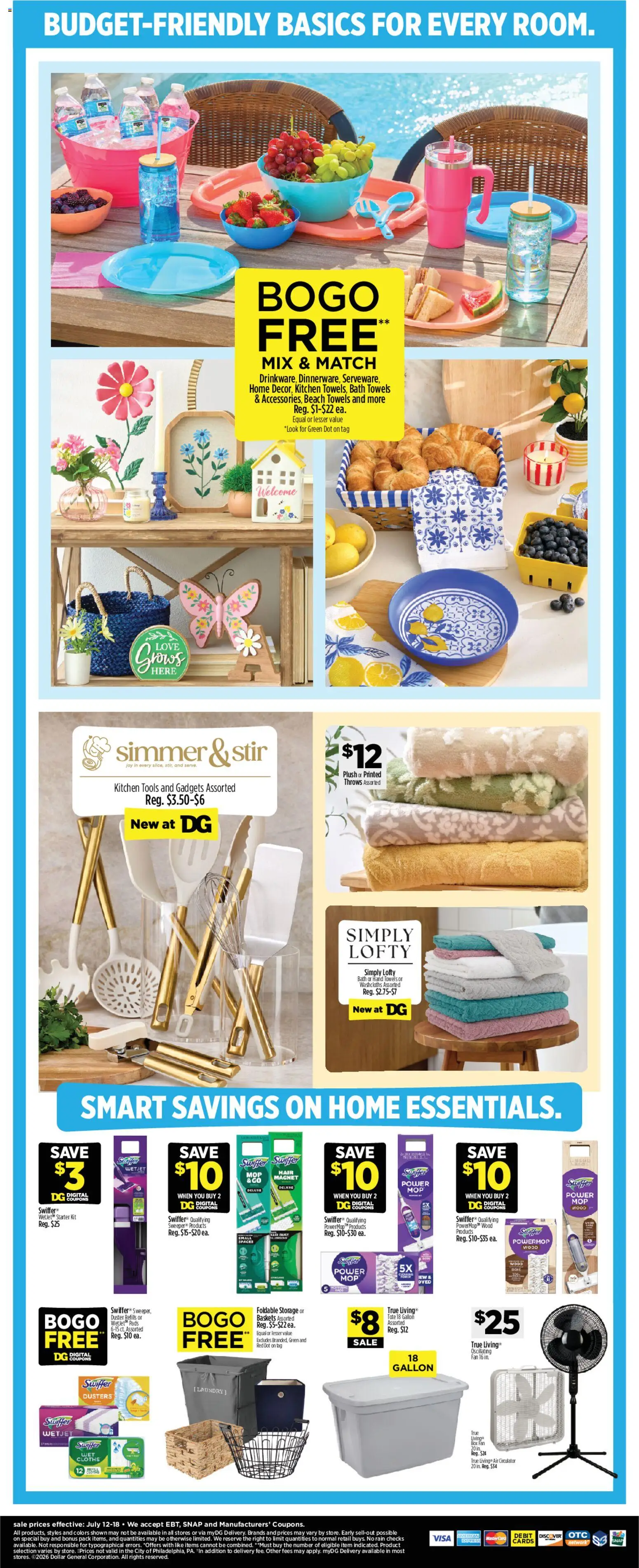 Dollar General Weekly Ad - TX - valid from 07/12/2026 | Page: 14 | Products: Bath, Pads, Starter, Fan