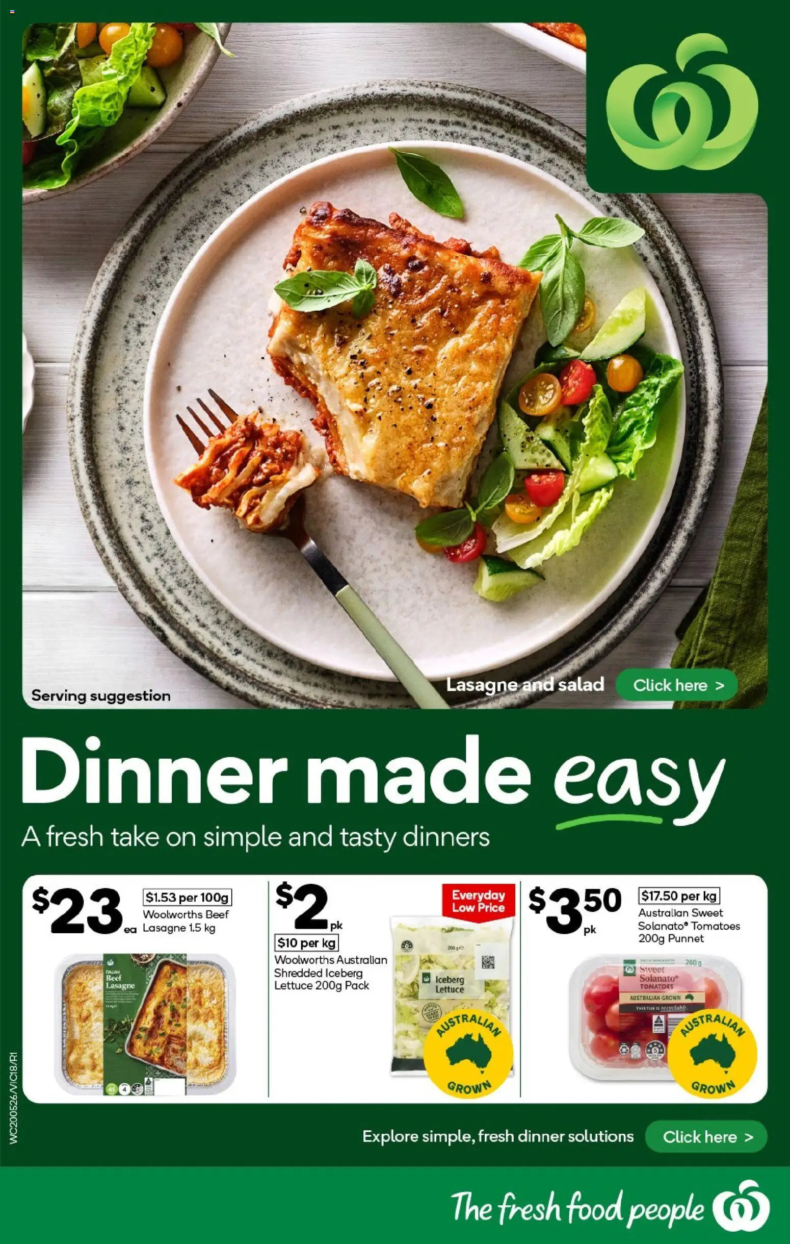 Woolworths catalogue - valid from 20.05.2026 | Page: 18 | Products: Lettuce, Tomatoes, Beef, Salad