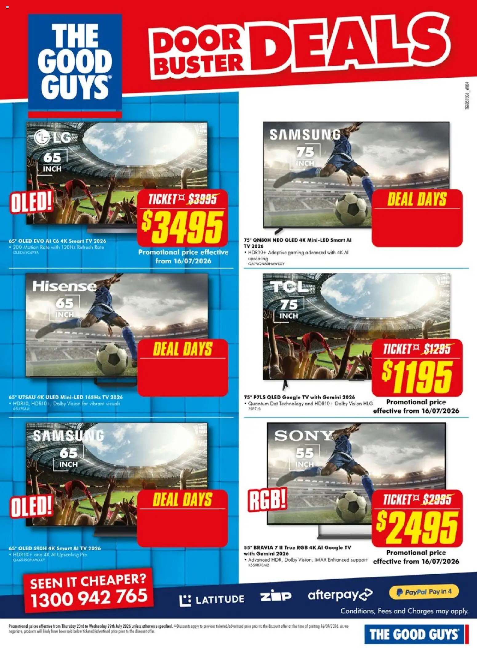 The Good Guys catalogue - valid from 23/07/2026 | Page: 4 | Products: Door, Tv, Smart tv