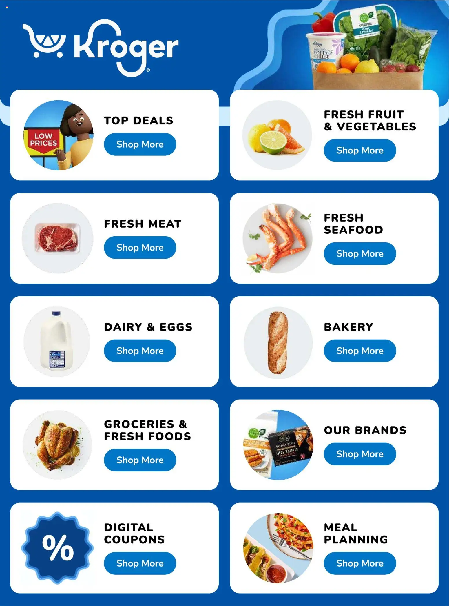 Kroger Ad - valid from 08/12/2026 | Page: 4 | Products: Groceries, Eggs, Vegetables, Seafood