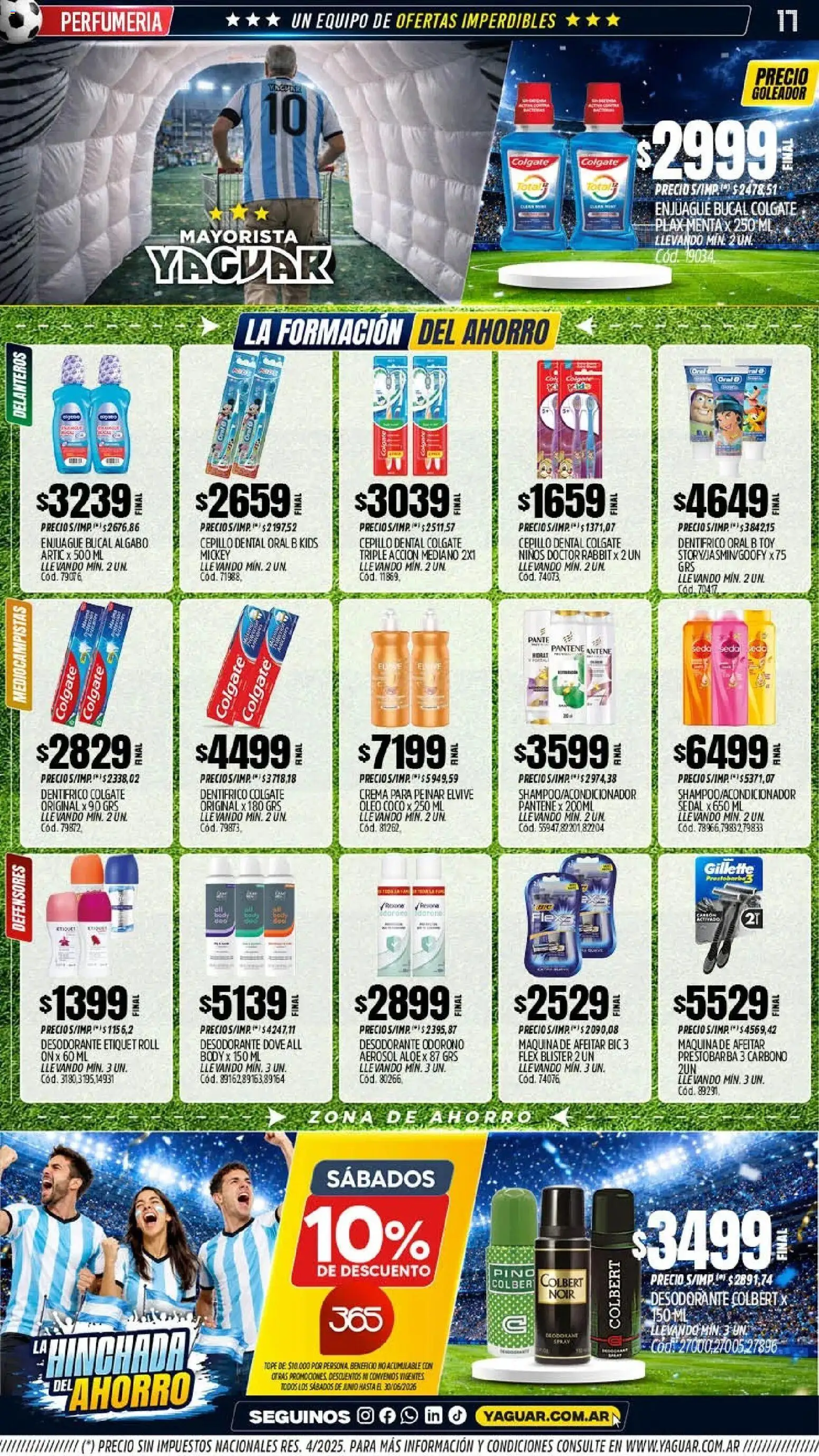 Yaguar - Oferta Semanal Mendoza │ válido desde el 15.06.2026 | Página: 16 | Productos: Maquina de afeitar, Desodorante, Enjuague bucal, Crema