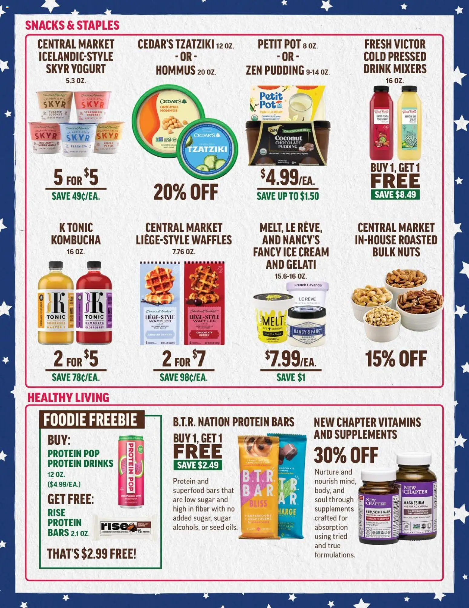 Central Market Weekly Ad - valid from 09/02/2026 | Page: 5 | Products: Waffles, Chocolate, Nuts, Cream