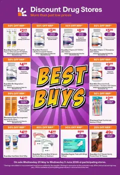 Preview of Discount Drug Stores catalogue - valid from 20.05.2026 | Page: 2 | Products: Peach, Nasal spray, Tissues, Vitamin