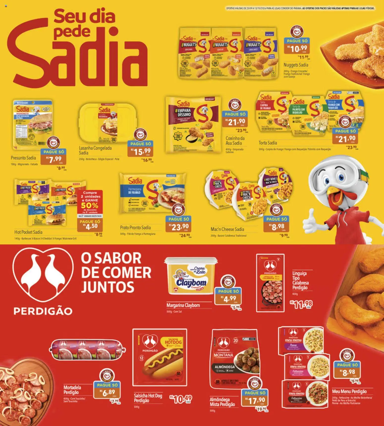 Supermercados Condor Folheto - válido de 25/09/2026 | Página: 18 | Produtos: Salsicha, Leite, Creme, Lasanha