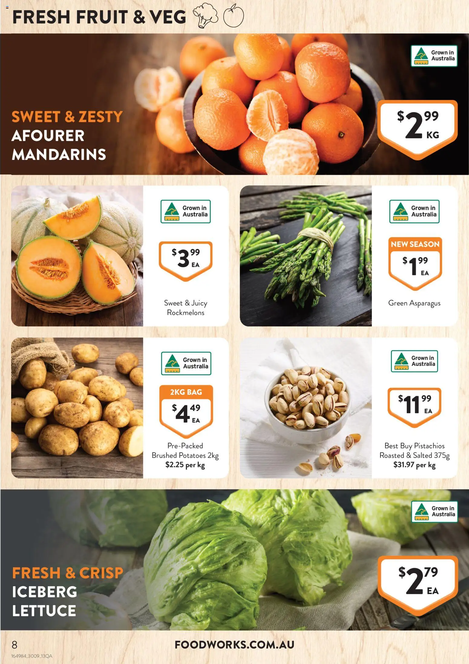 Foodworks catalogue - valid from 30/09/2026 | Page: 8 | Products: Mandarins, Potatoes, Fruit, Asparagus