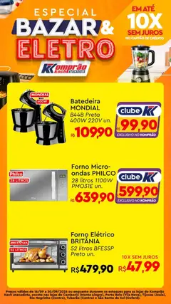 Komprao Atacadista ofertas Bazar & Eletro - Pré-Visualização do folheto da loja Komprao Atacadista, válido de 16/09/2026 | Página: 3 | Produtos: Forno, Batedeira, Forno elétrico
