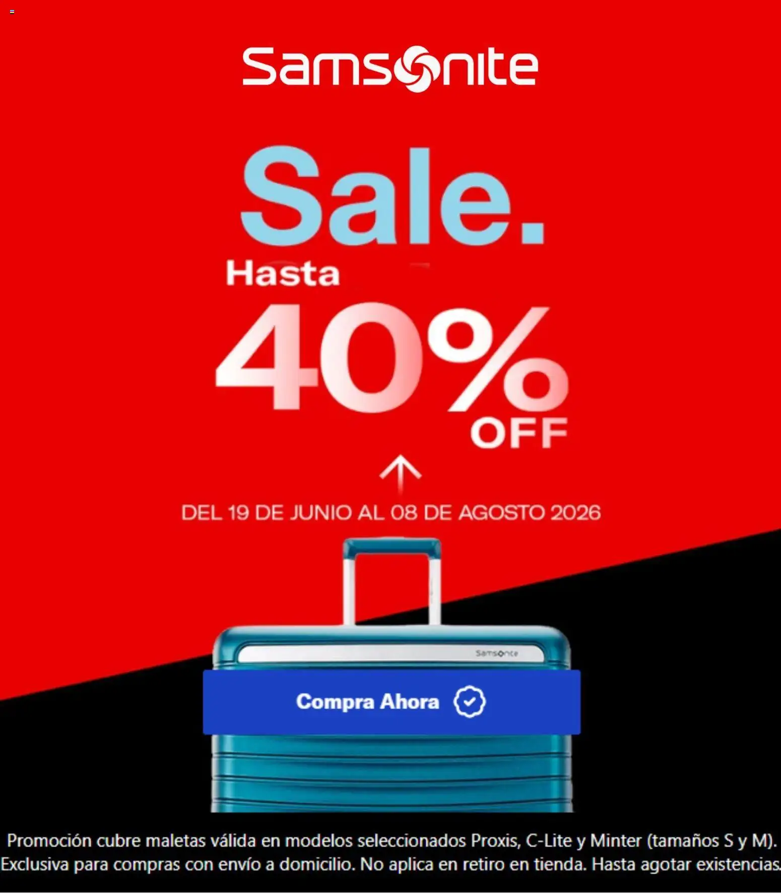 Nuevas ofertas de Ofertas válidas en toda la República Mexicana desde el 07/07/2026. ¡Encuentra las mejores ofertas en Samsonite! | Página: 1