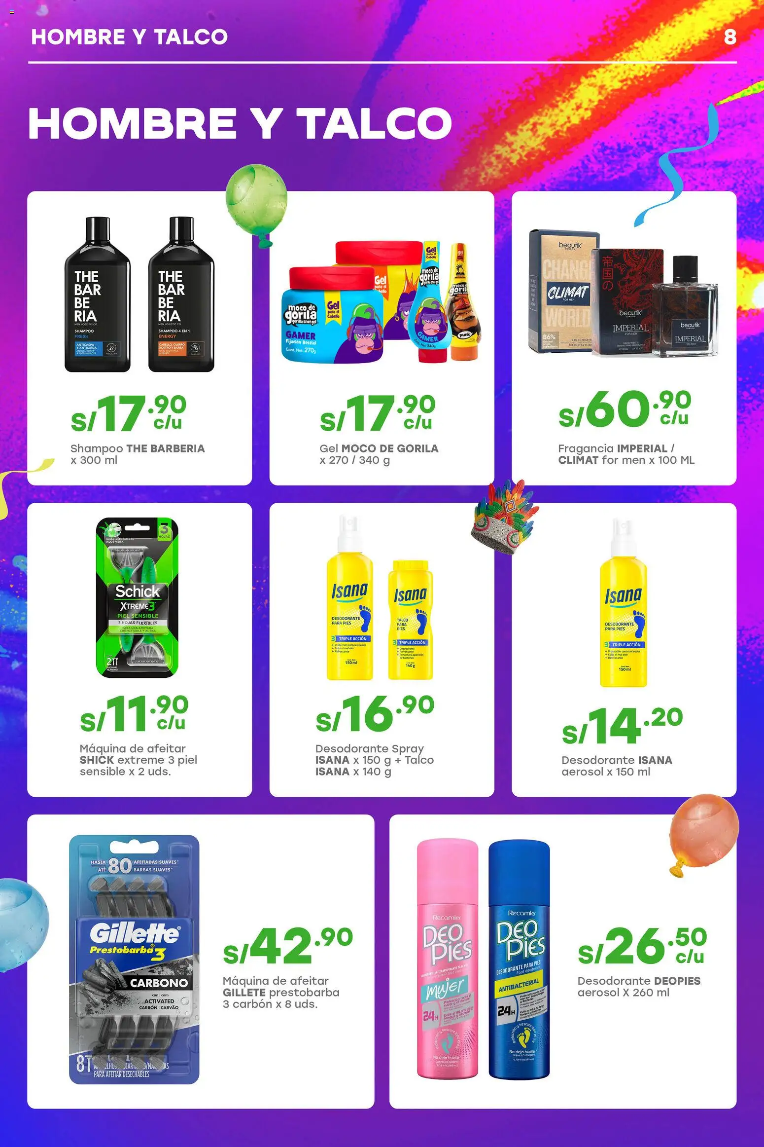 Catálogo Tottus válido desde 18/02/2026 | Página: 8 | Productos: Desodorante, Hongos, Maquina de afeitar, Fragancia