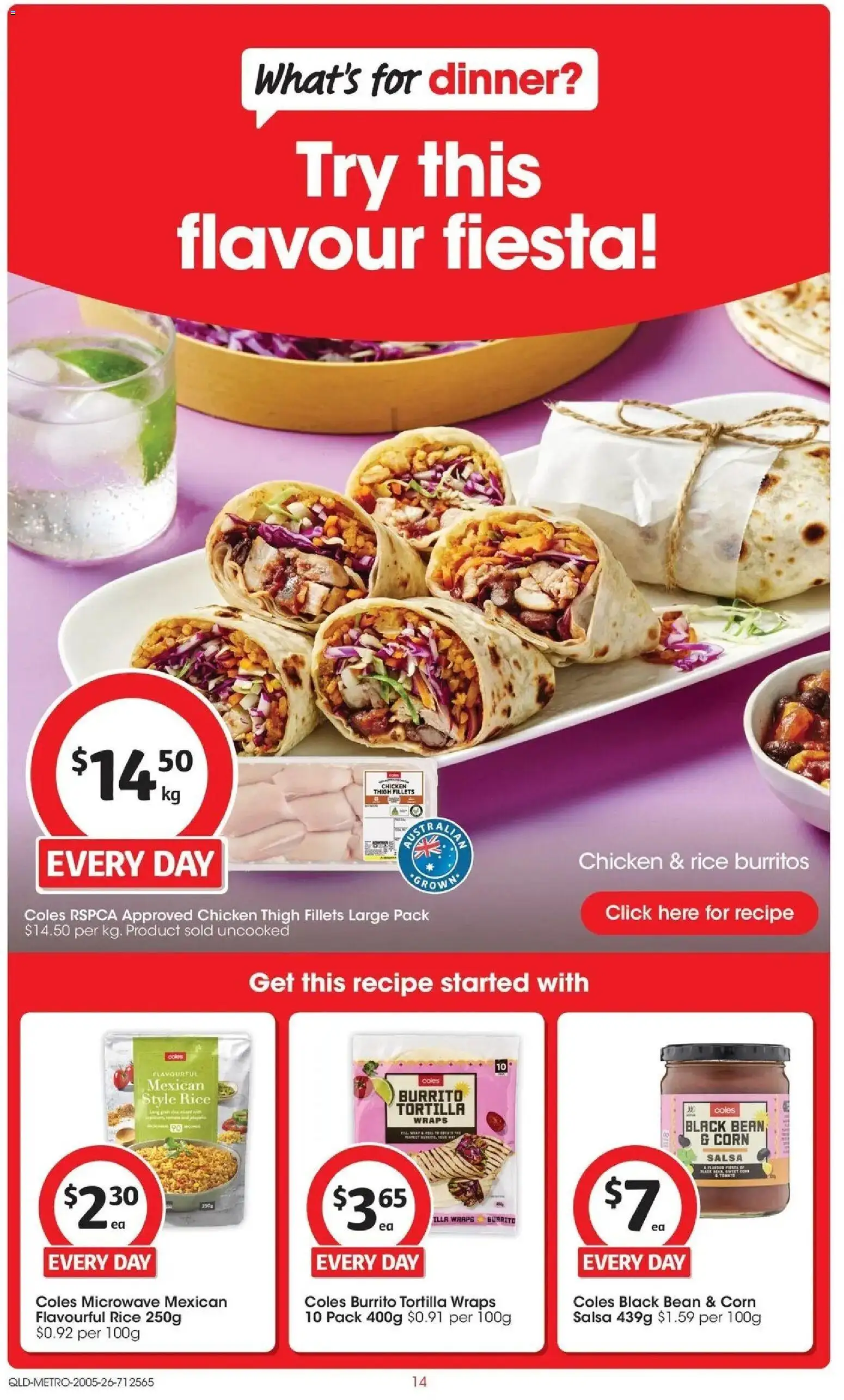 Coles catalogue - valid from 19.05.2026 | Page: 14 | Products: Chicken, Rice, Salsa, Microwave