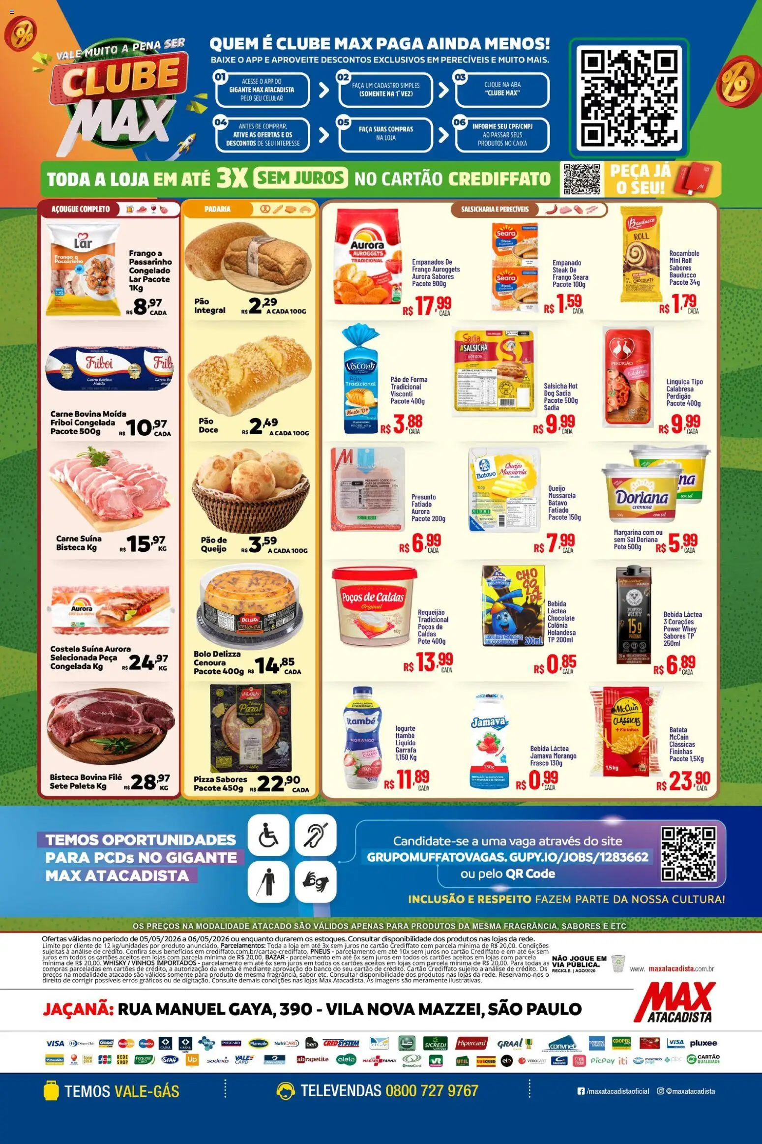 Max Atacadista Folheto - válido de 05.05.2026 | Página: 2 | Produtos: Doriana, Chocolate, Cenoura, Margarina