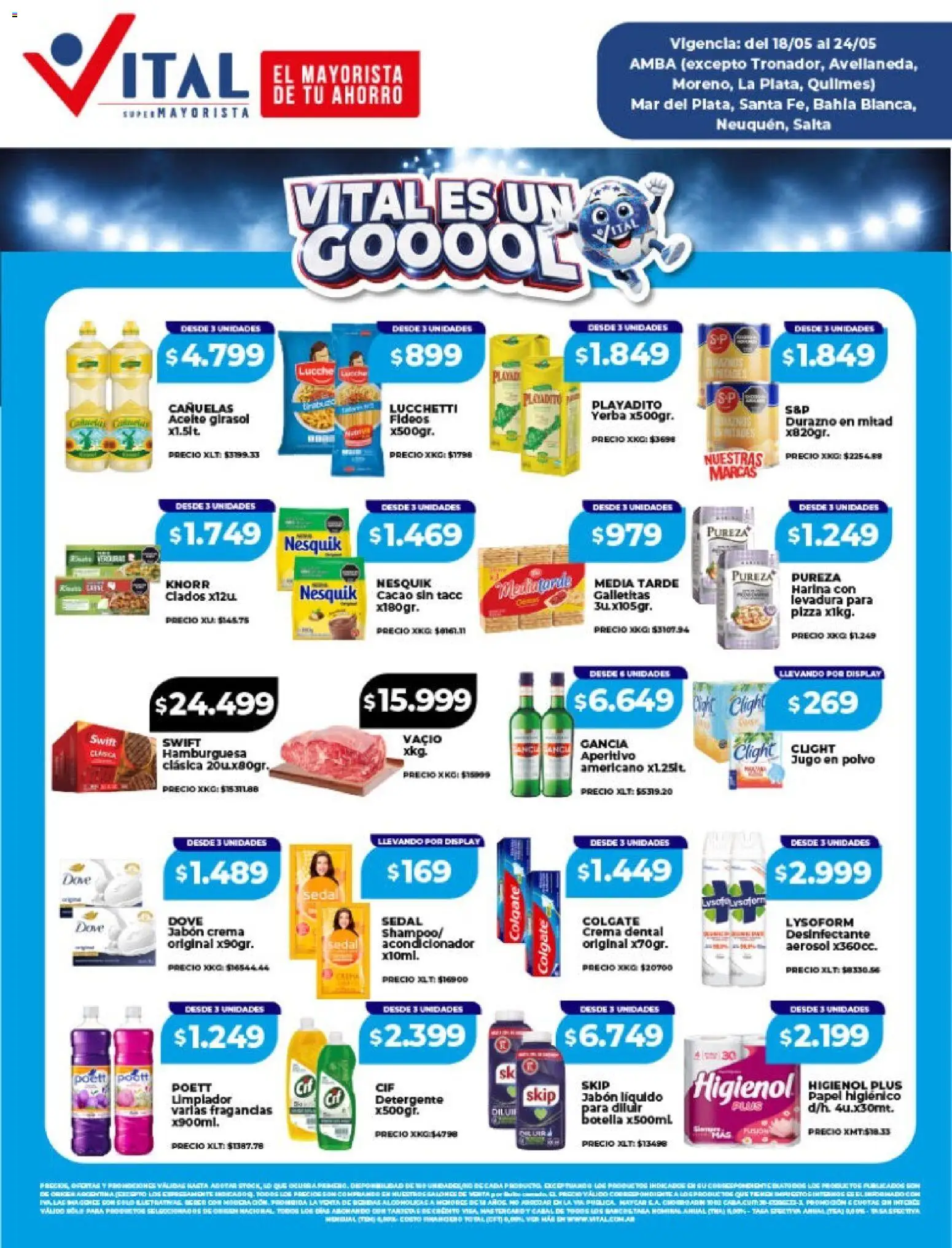 Vital - Ofertas │ válido desde el 18.05.2026 | Página: 1 | Productos: Galletitas, Aceite, Jabón, Jugo