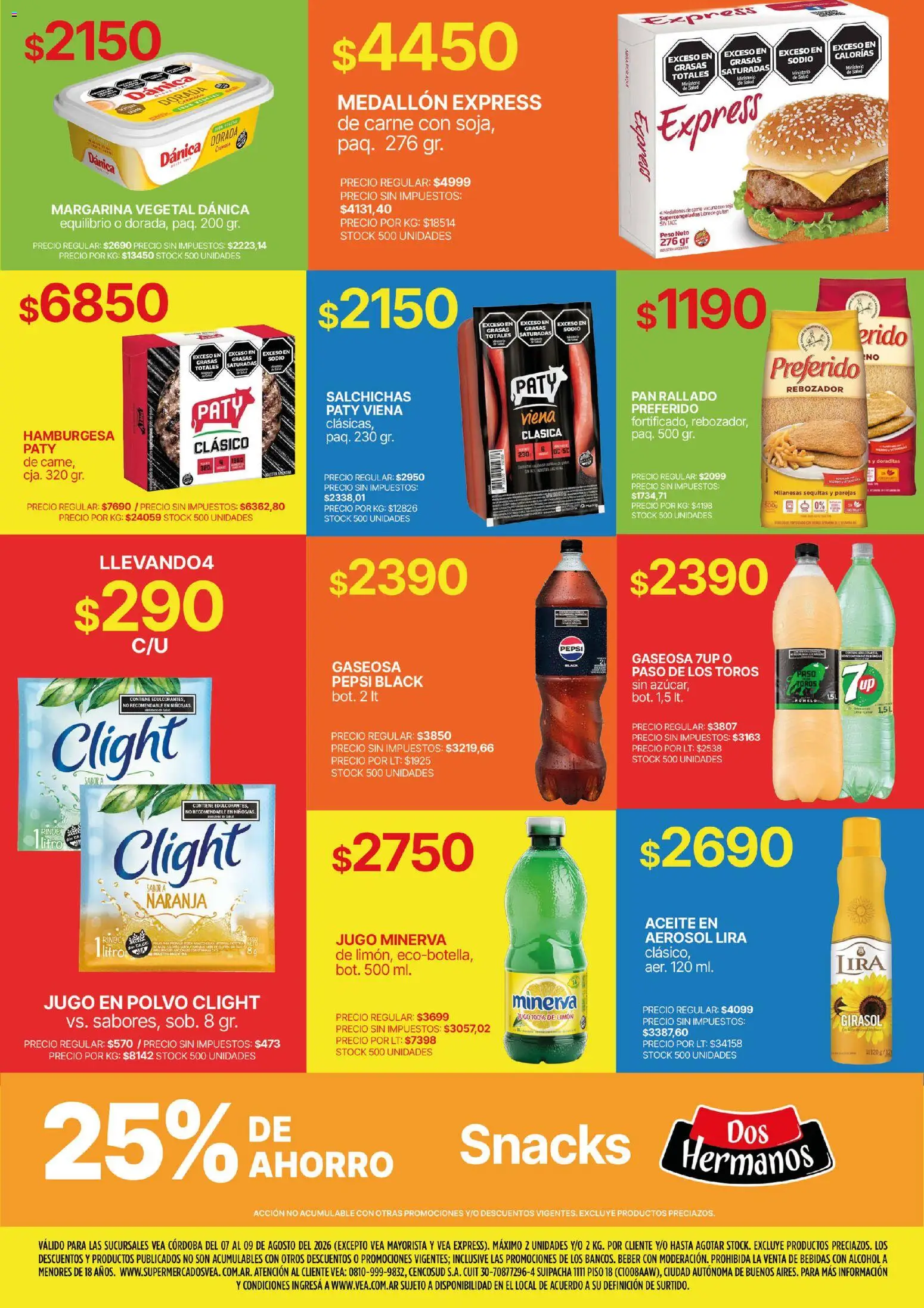 Vea - Fin de semana de ahorro  Córdoba │ válido desde el 07/08/2026 | Página: 7 | Productos: Milanesas, Peso, Aceite, Limón