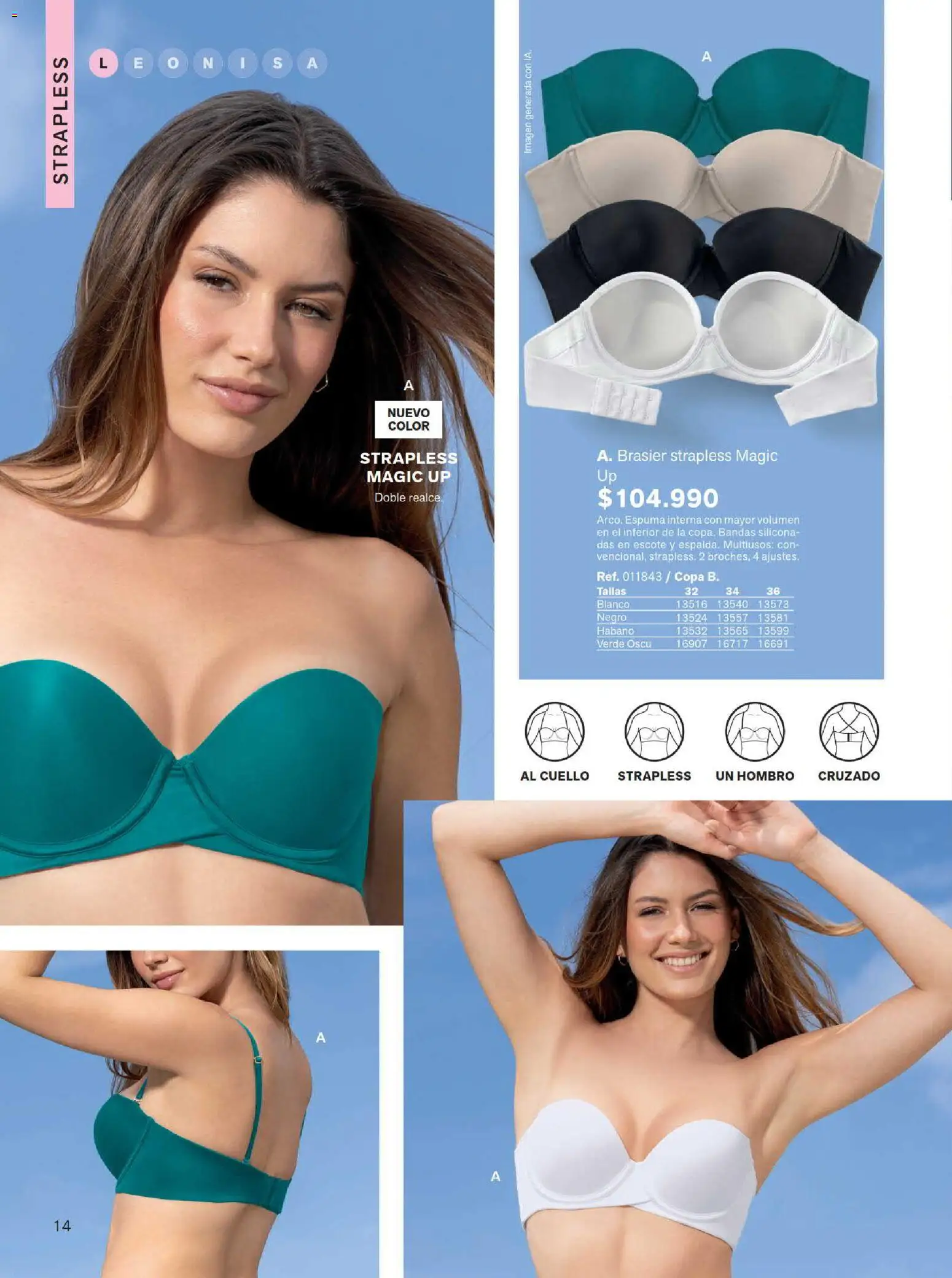 Leonisa revista - valida desde el 15/07/2026 | Página: 14 | Productos: Espuma, Brasier, Cuello