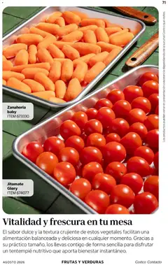 Vista previa de Costco catálogo Agosto, nuevo folleto de la tienda, válido en México a partir del 01/08/2026 | Página: 71 | Productos: Zanahorias, Dulce, Zanahoria, Verduras