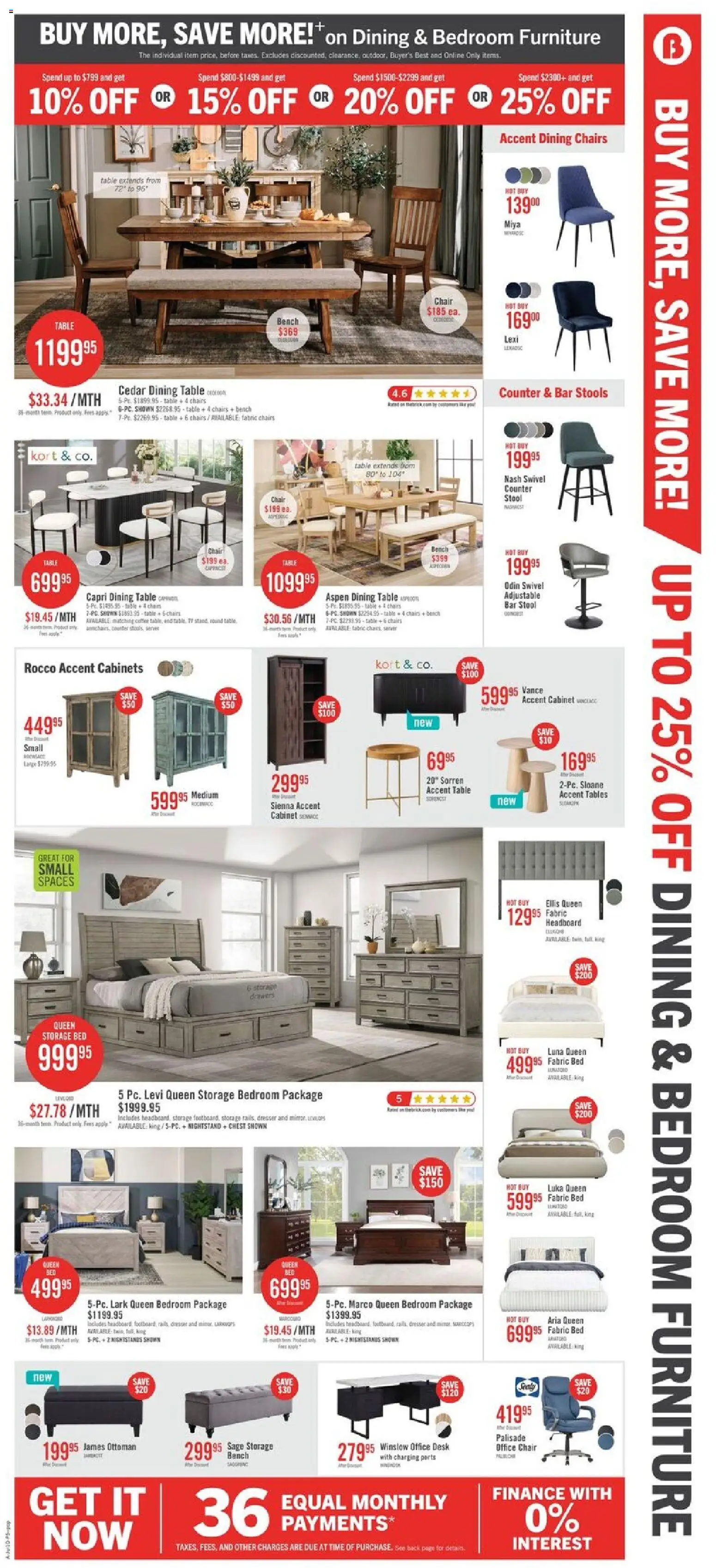 The Brick flyer valid from Jul 9, 2026 | Page: 12 | Products: Table, Chair, Cabinet, Office desk
