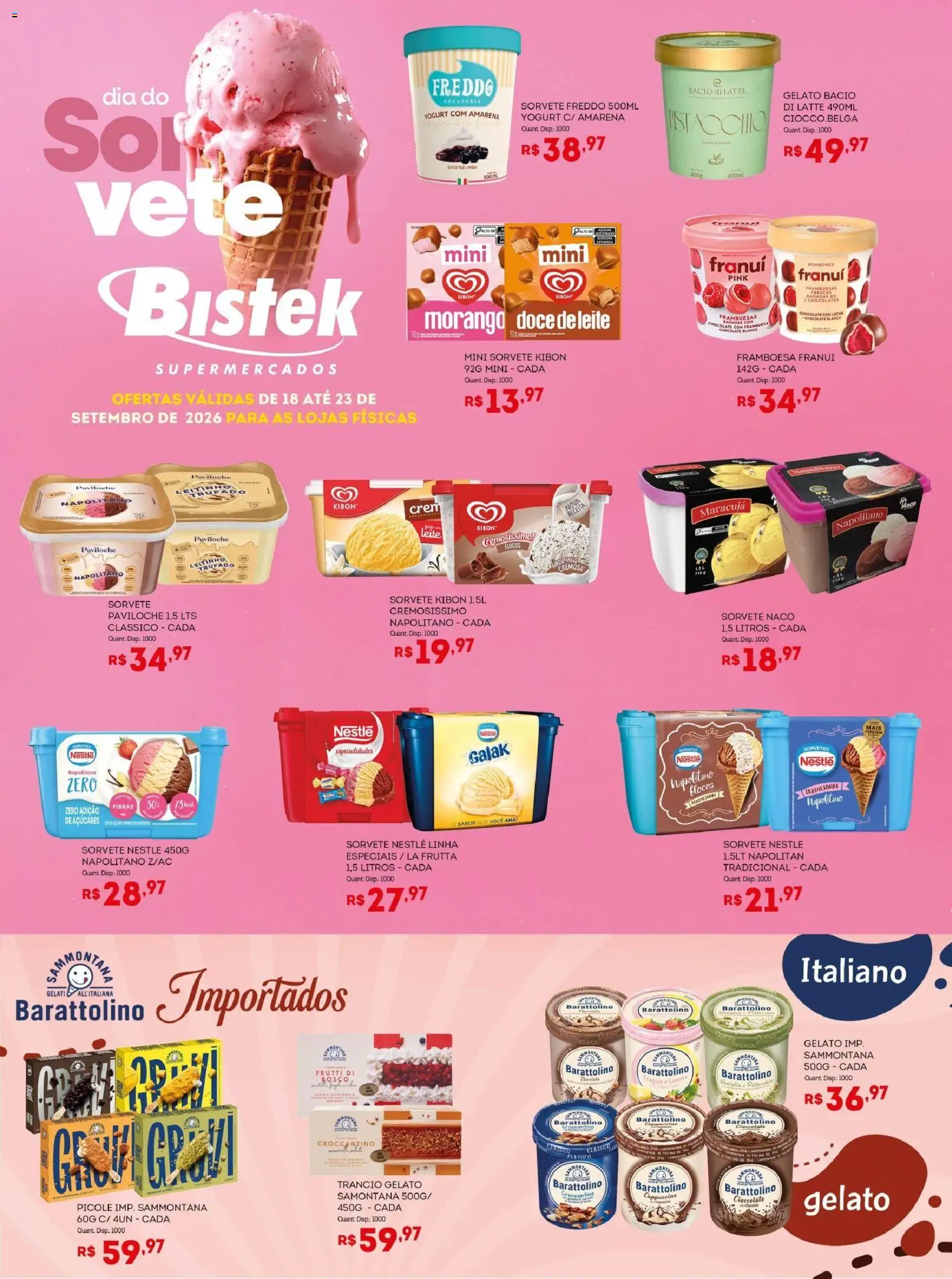 Bistek Supermercados Folheto - válido de 18/09/2026 | Página: 1 | Produtos: Franui, Maracujá, Cappuccino, Doce