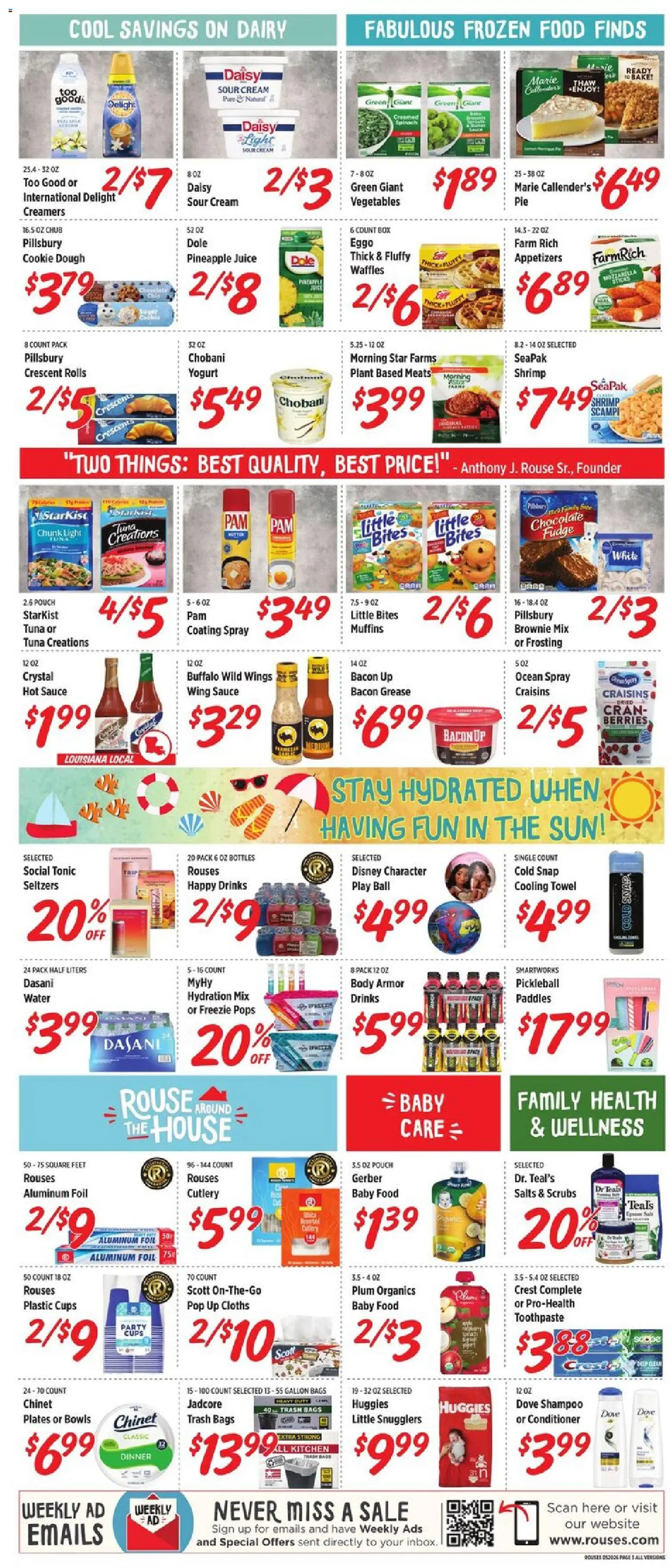 Rouses Weekly Ad - LA - valid from 20.05.2026 | Page: 7 | Products: Plum, Yogurt, Chocolate, Water