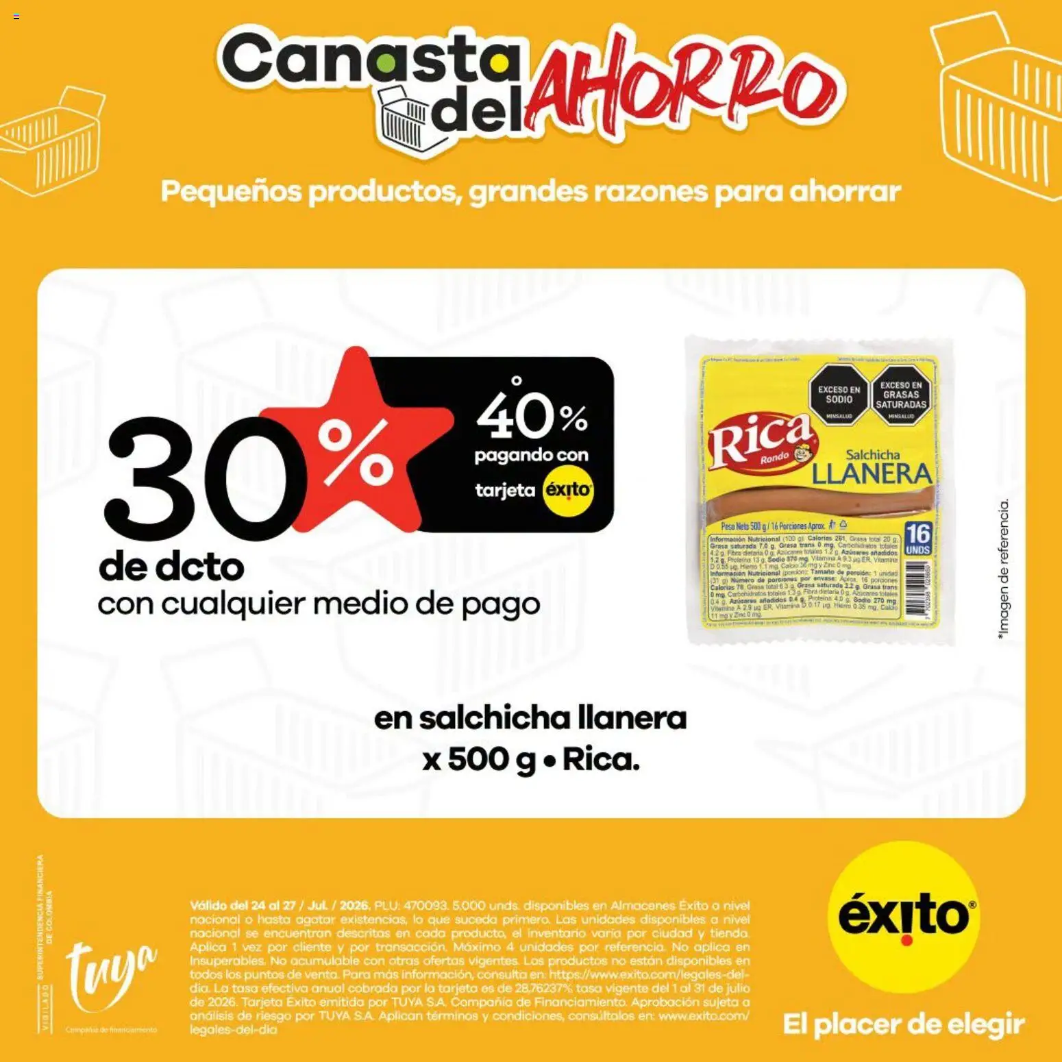 Éxito revista - valida desde el 24/07/2026 | Página: 9 | Productos: Salchicha, Peso