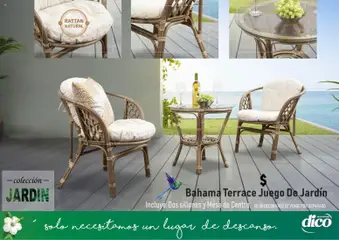Vista previa de Muebles Dico catálogo Coleccion Jardin, nuevo folleto de la tienda, válido en México a partir del 14.04.2026 | Página: 6 | Productos: Juego, Mesa