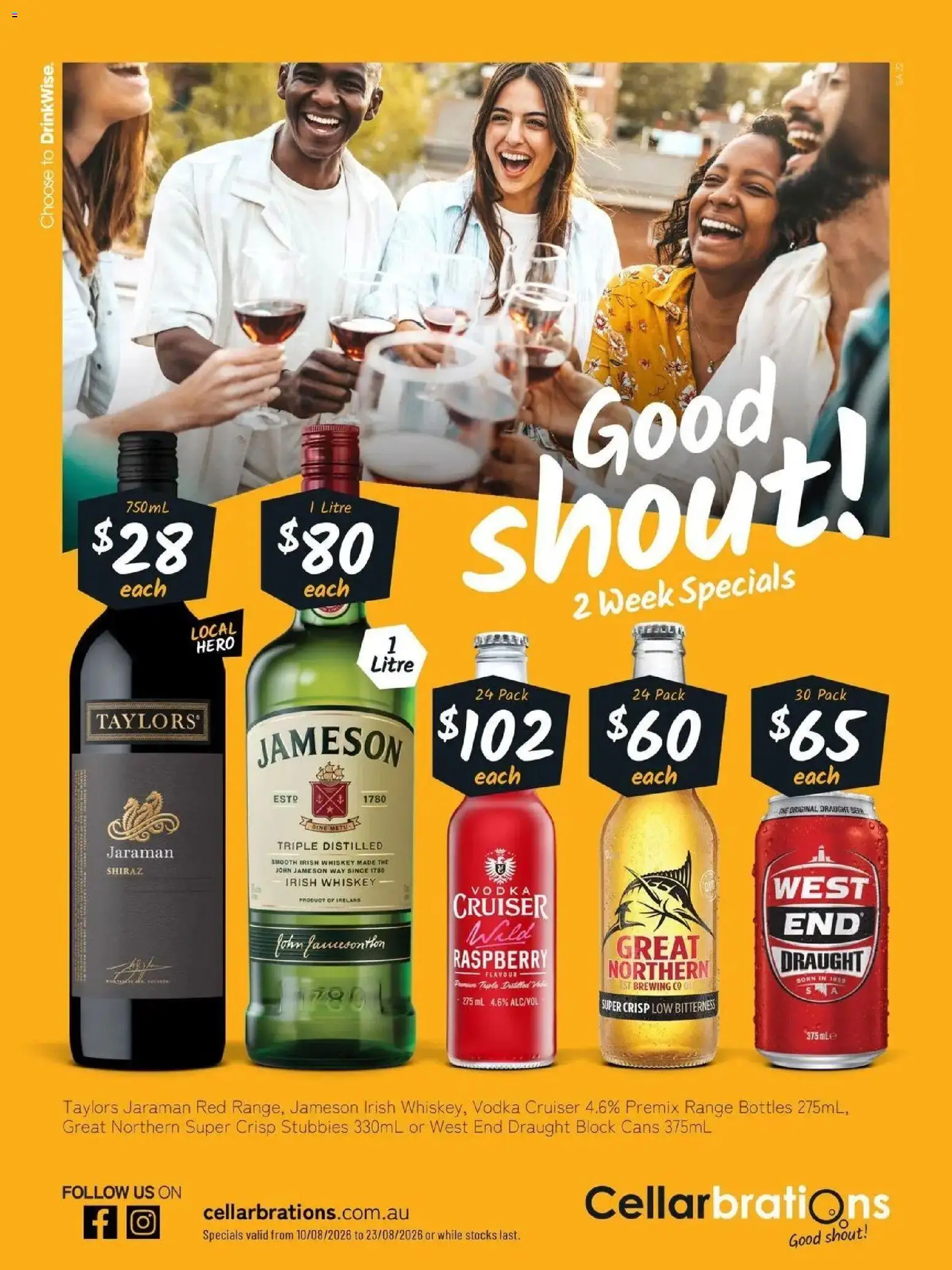 Cellarbrations catalogue - valid from 10/08/2026 | Page: 1 | Products: Vodka, Whiskey, Irish whiskey, Jameson