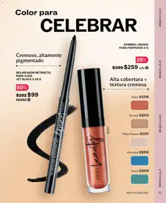 Vista previa de SOMBRA LÍQUIDA PARA PÁRPADOS 5 G, Alta cobertura + textura cremosa, nuevo folleto de la tienda, válido en México a partir del 01/10/2026 | Página: 81 | Productos: Sombra, Maquillaje, Delineador