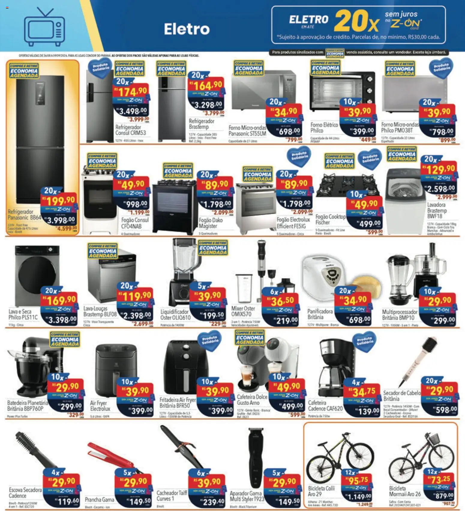 Supermercados Condor Folheto - válido de 26/08/2026 | Página: 29 | Produtos: Secador de cabelo, Cafeteira, Lava e seca, Microondas