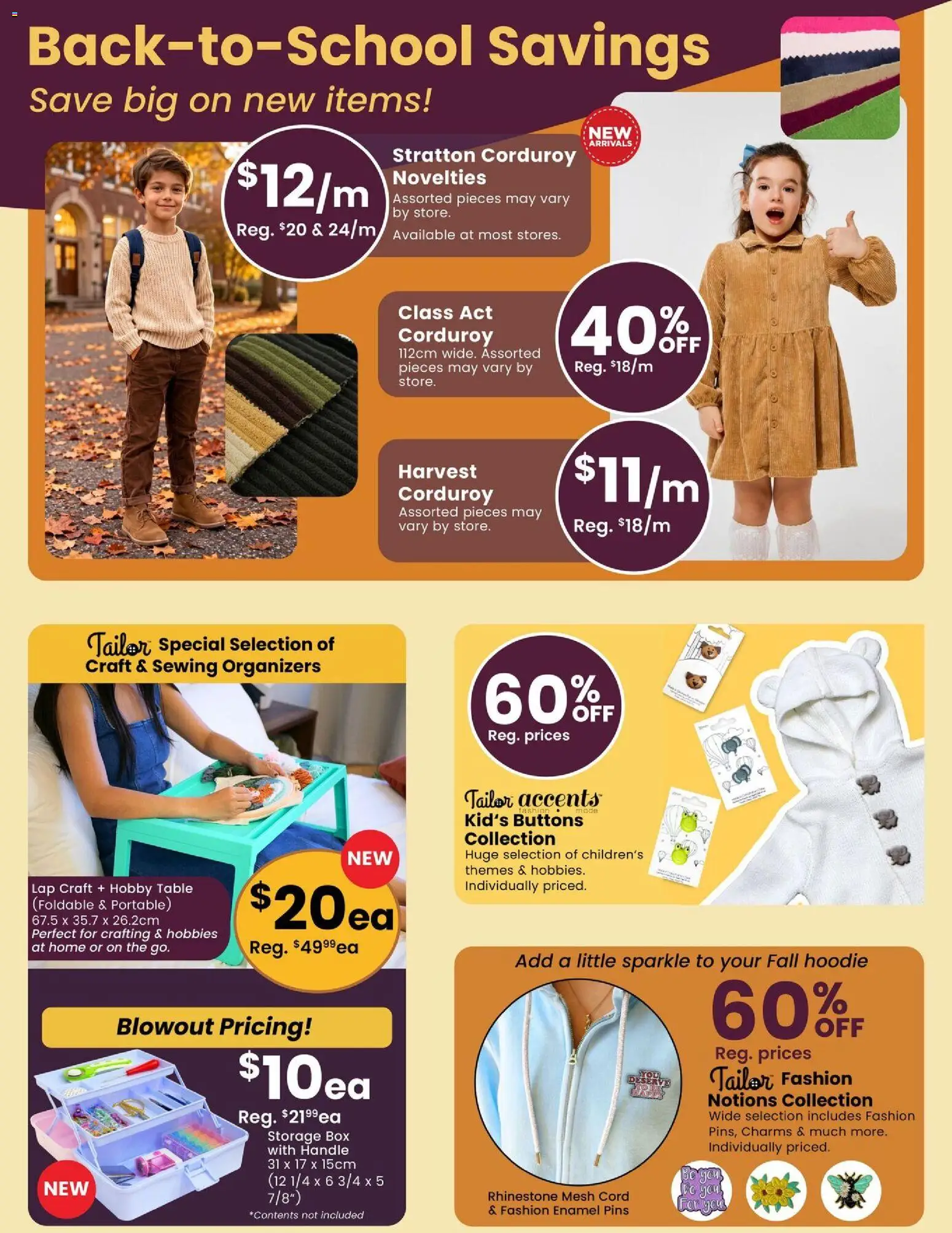 Fabricland flyer valid from Sep 1, 2026 | Page: 12 | Products: Storage box, Table, Box, Hoodie