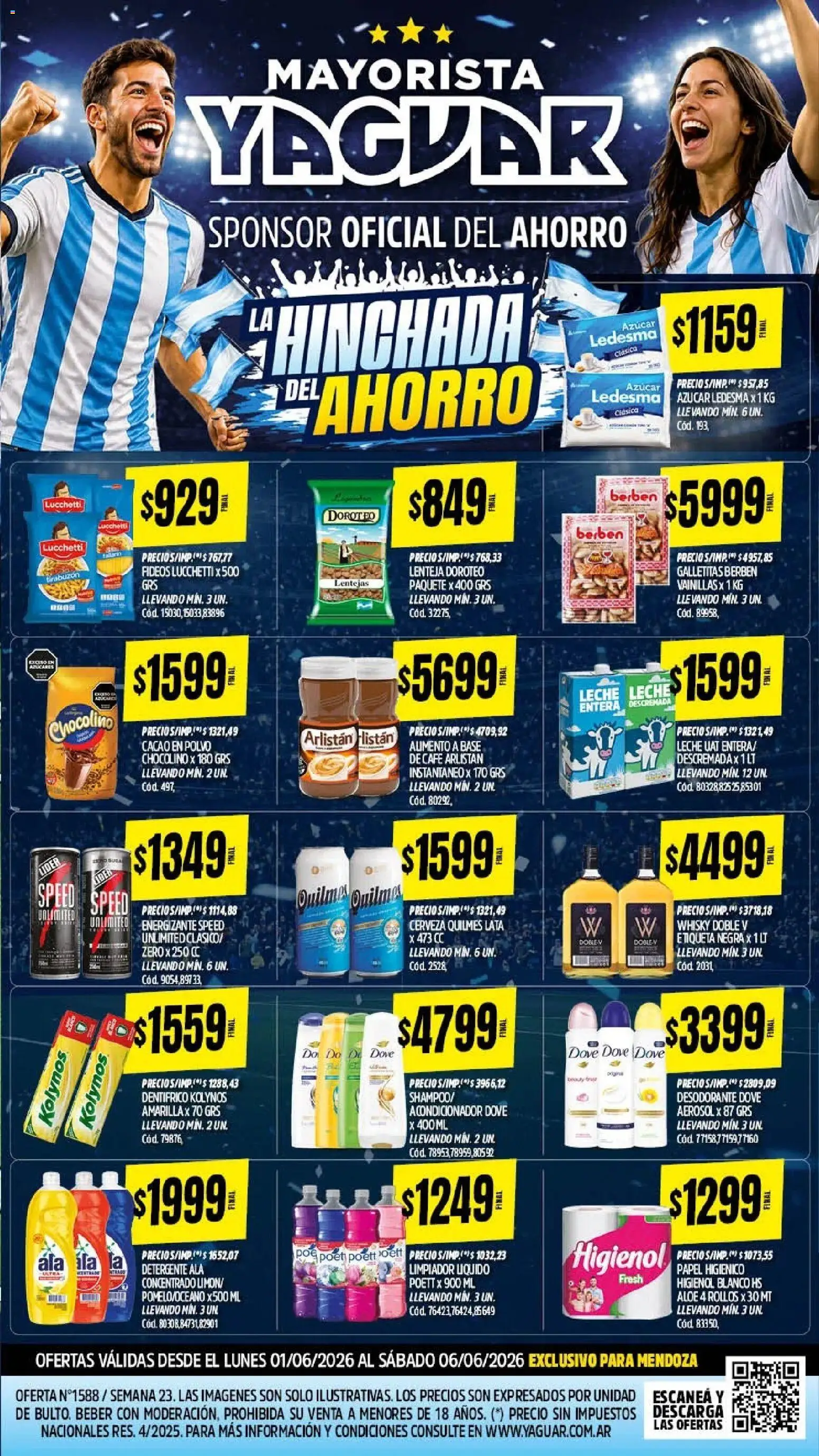Yaguar - Oferta Semanal Mendoza │ válido desde el 01.06.2026 | Página: 2 | Productos: Papel higiénico, Azucar, Fideos, Limpiador
