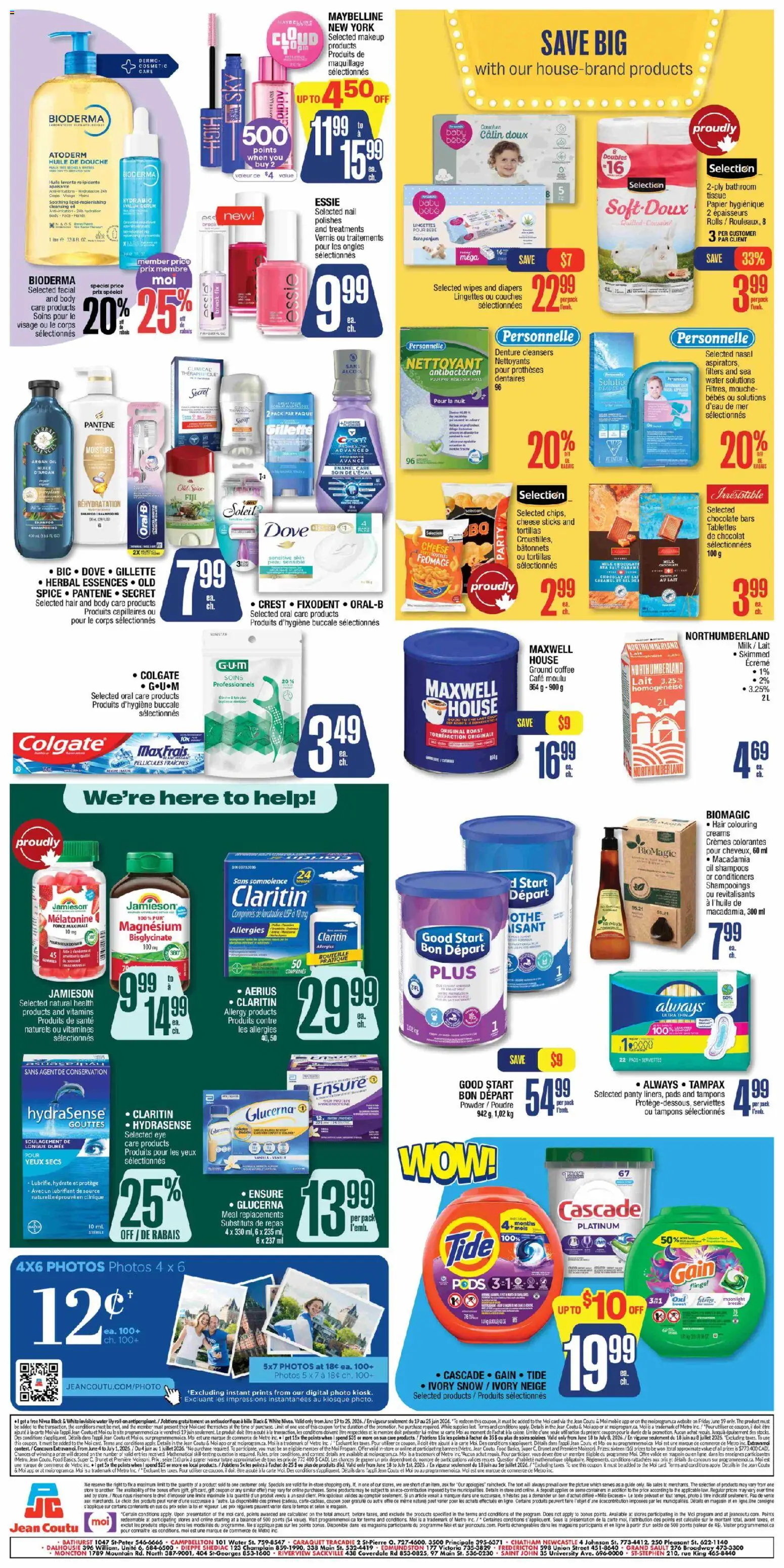 Jean Coutu flyer valid from 18.06.2026 | Page: 2 | Products: Shampoo, Cheese, Oil, Coffee