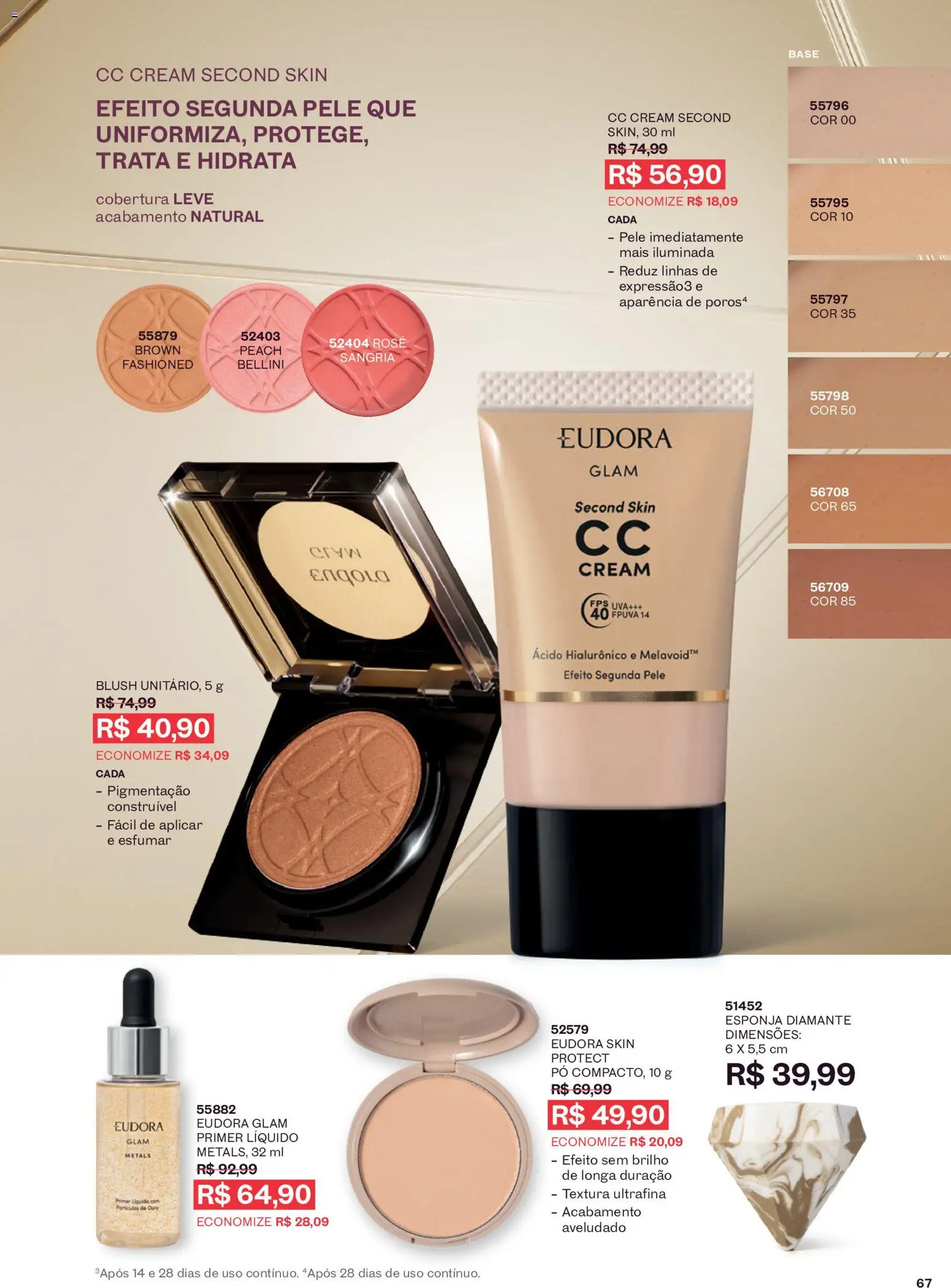 Eudora Folheto - válido de 16/09/2026 | Página: 70 | Produtos: Pó, Blush, Segunda pele, Base