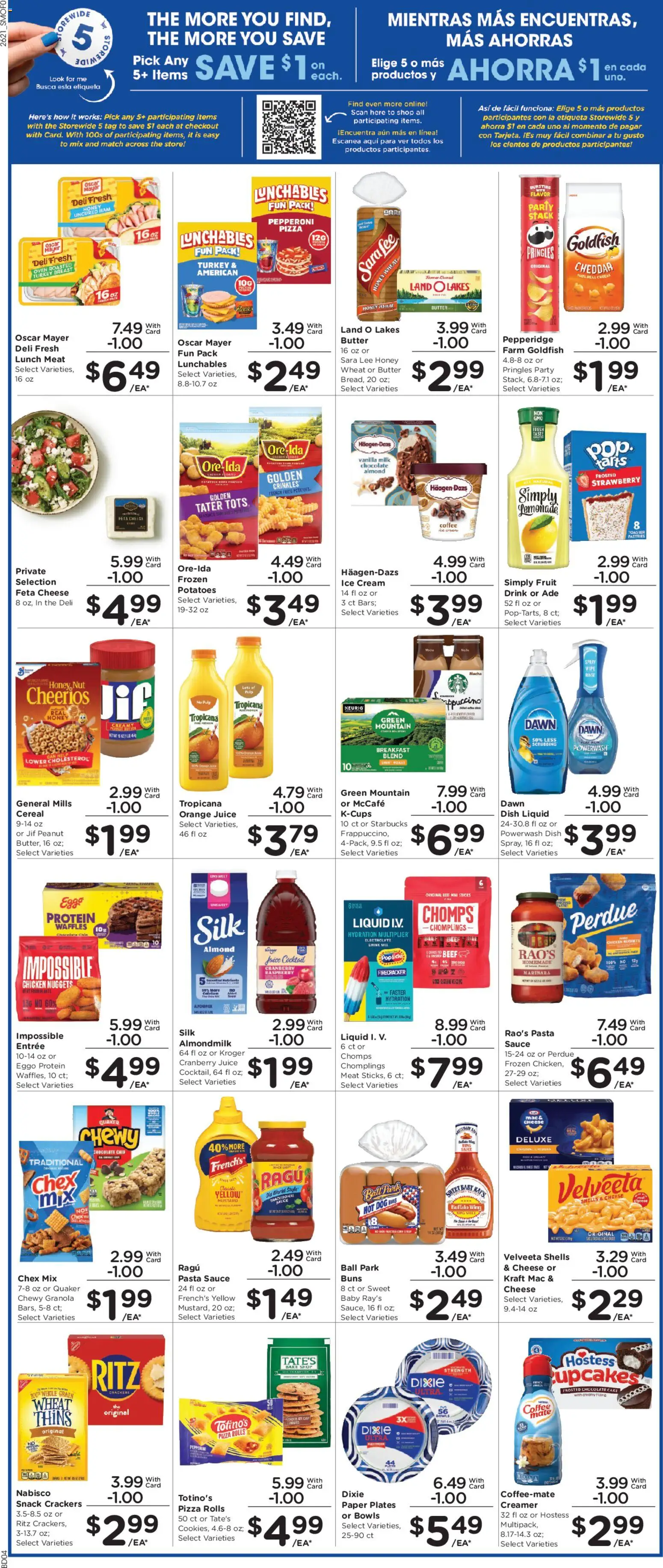 Smith's Weekly Ad - valid from 06/24/2026 | Page: 5 | Products: Pasta, Ice cream, Chocolate Chip, Raspberry