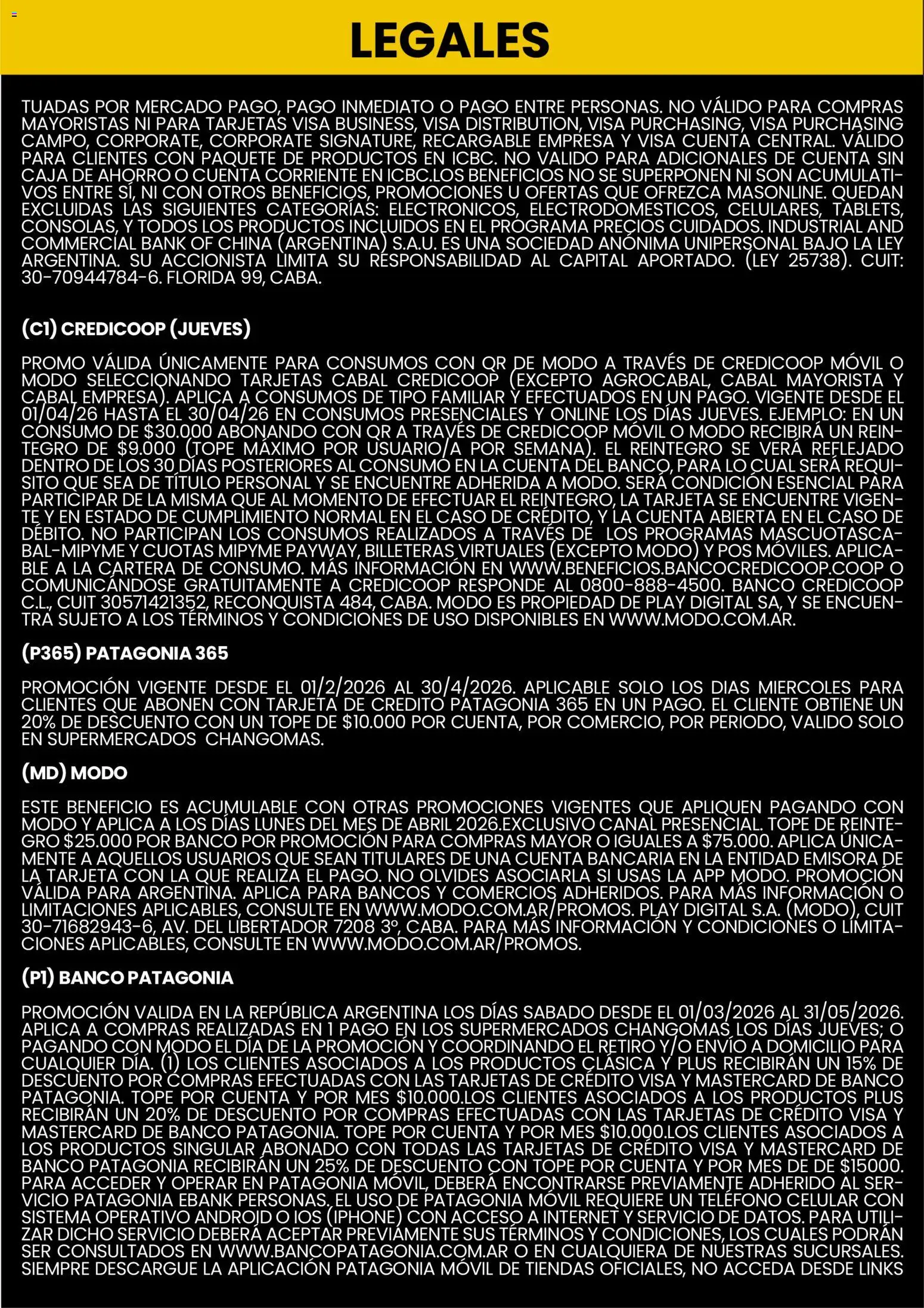 Changomas - Medios de Pago │ válido desde el 01.04.2026 | Página: 8 | Productos: Movil, Cartera, Caja, Té