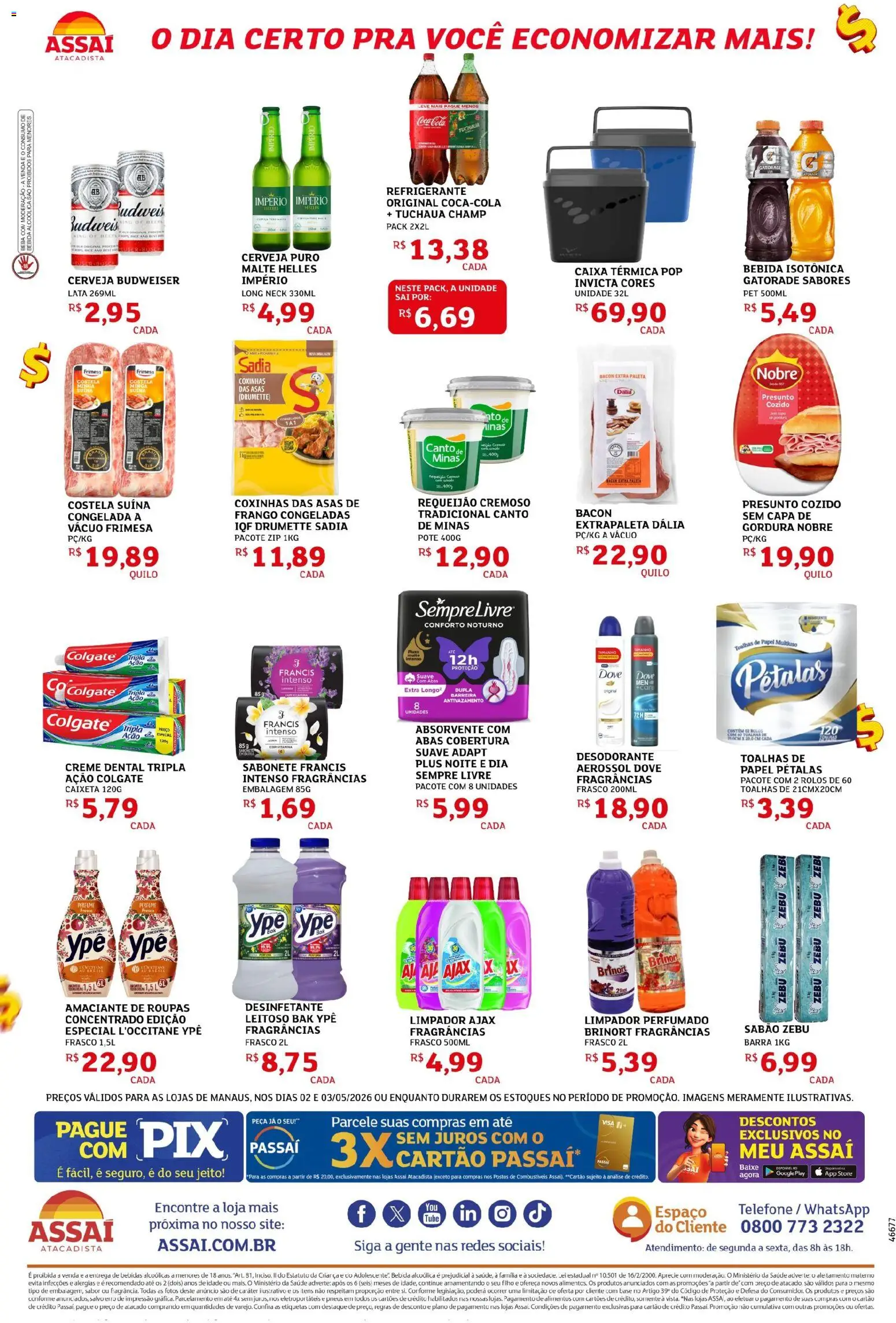 Assaí Atacadista Folheto - válido de 02.05.2026 | Página: 2 | Produtos: Amaciante de roupas, Cerveja, Sabonete, Amaciante