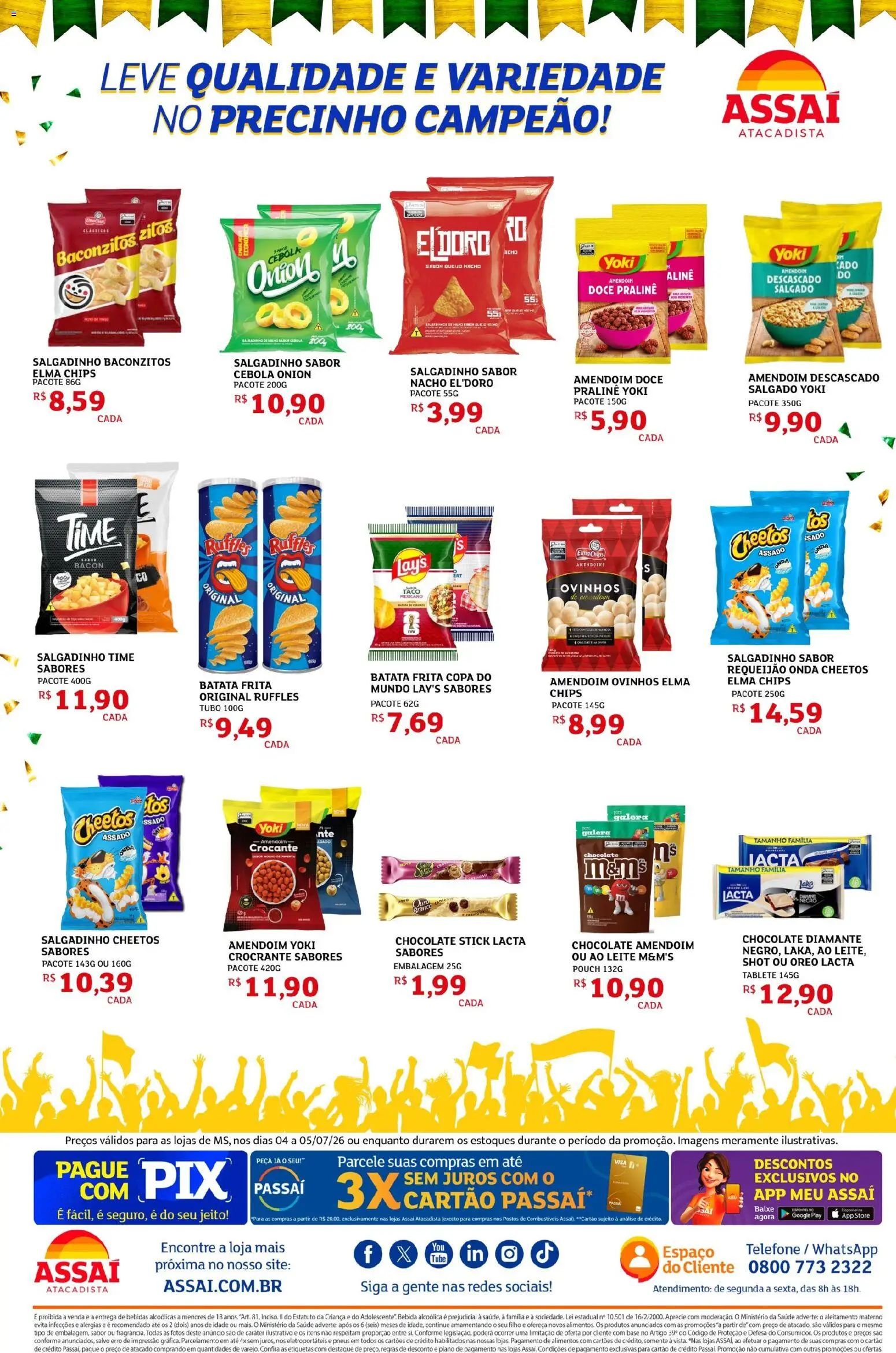 Assaí Atacadista Folheto - válido de 04/07/2026 | Página: 2 | Produtos: Copa, Pneus, Cheetos, Telefone