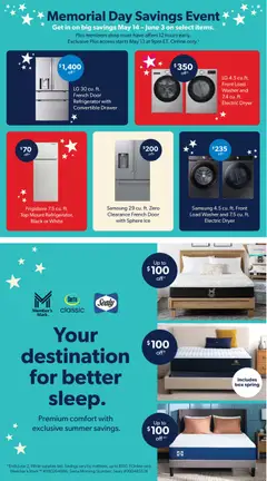 Preview of Sam's Club weekly ads valid from 29.04.2026 | Page: 25 | Products: Mattress, Box, Washer, Dryer