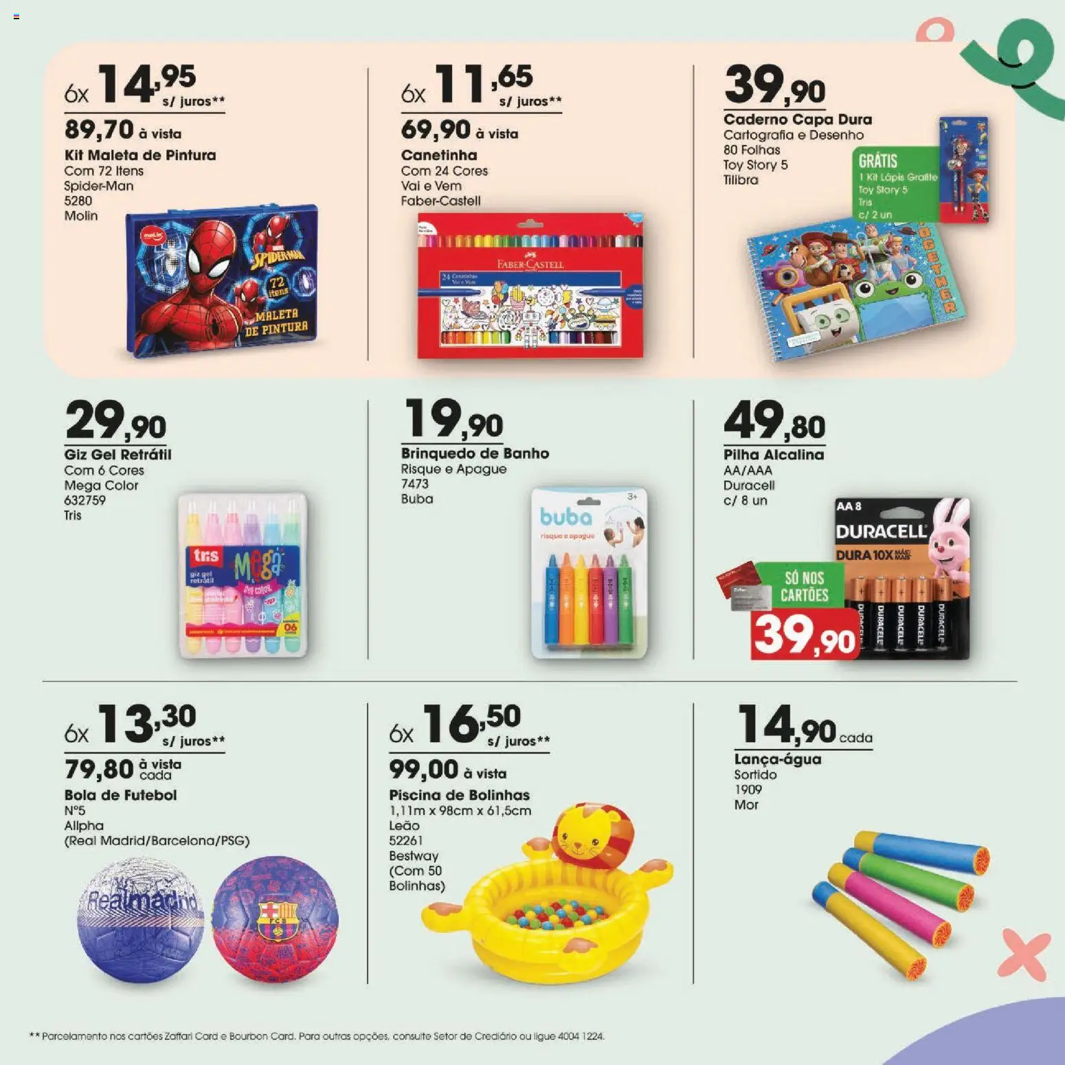 Zaffari Folheto - válido de 24/09/2026 | Página: 9 | Produtos: Bola de futebol, Lápis, Piscina, Caderno