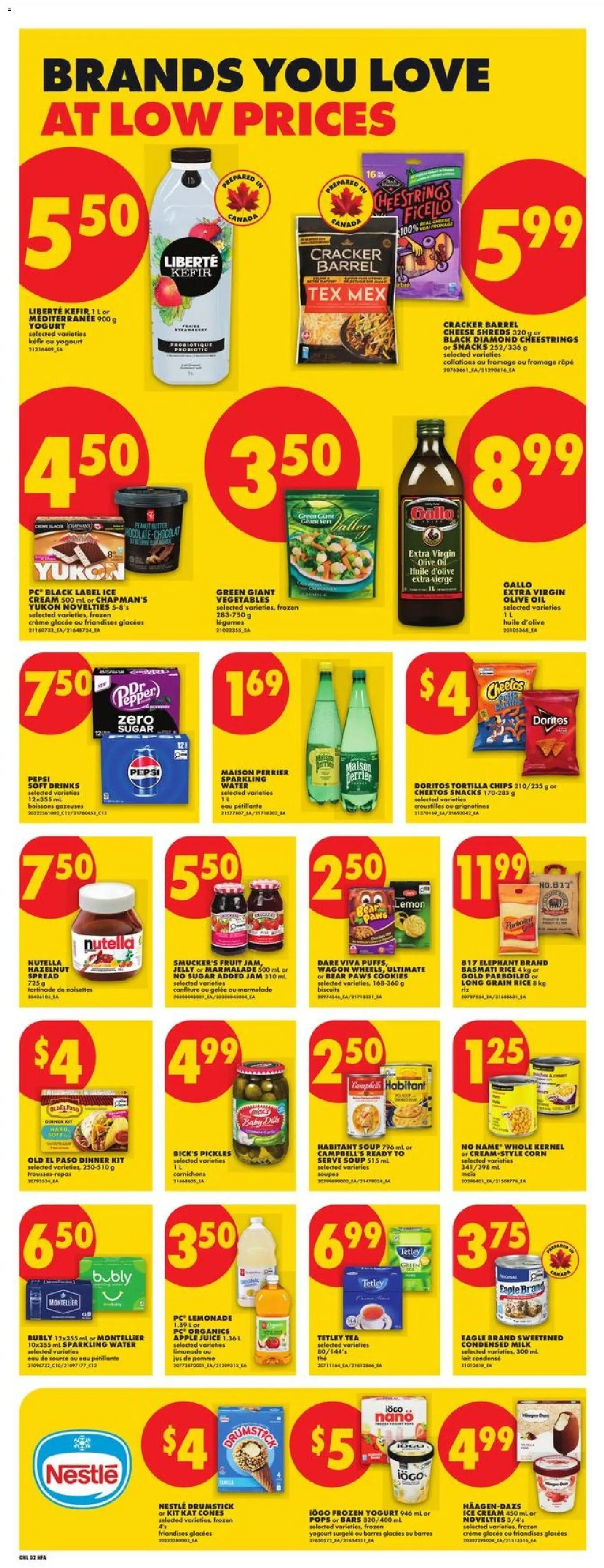 No Frills flyer valid from Jul 30, 2026 | Page: 6 | Products: Ice cream, Yogurt, Oil, Juice
