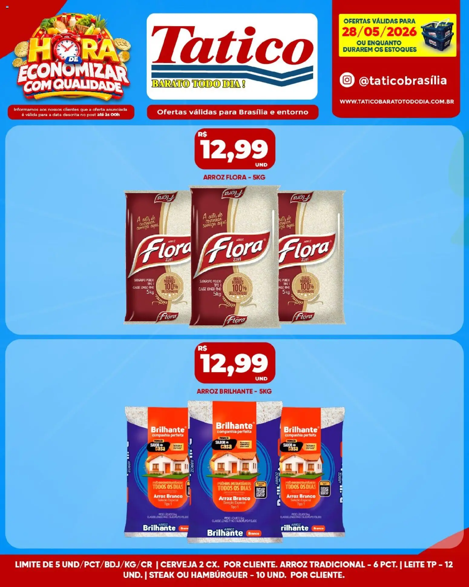 Tatico Folheto - válido de 29.05.2026 | Página: 33 | Produtos: Leite, Cerveja, Arroz, Hambúrguer