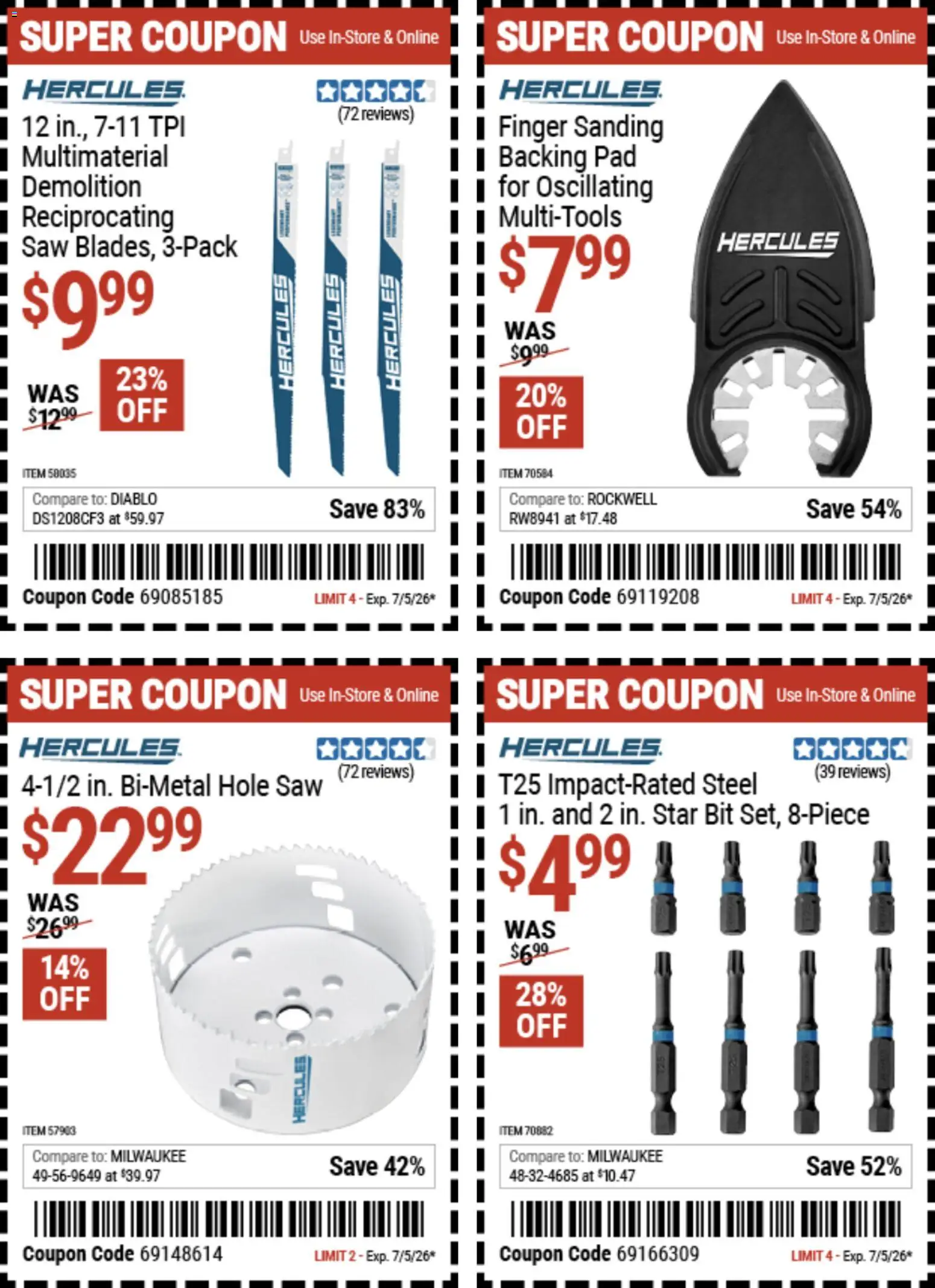 Harbor Freight Weekly Ad - valid from 06/22/2026 | Page: 20 | Products: Saw