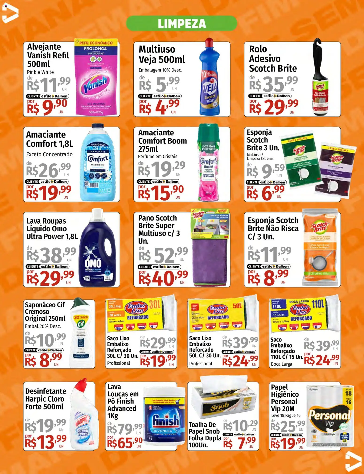 Supermercado Dalben Folheto - válido de 28/08/2026 | Página: 12 | Produtos: Pó, Tira manchas, Alvejante, Saponáceo