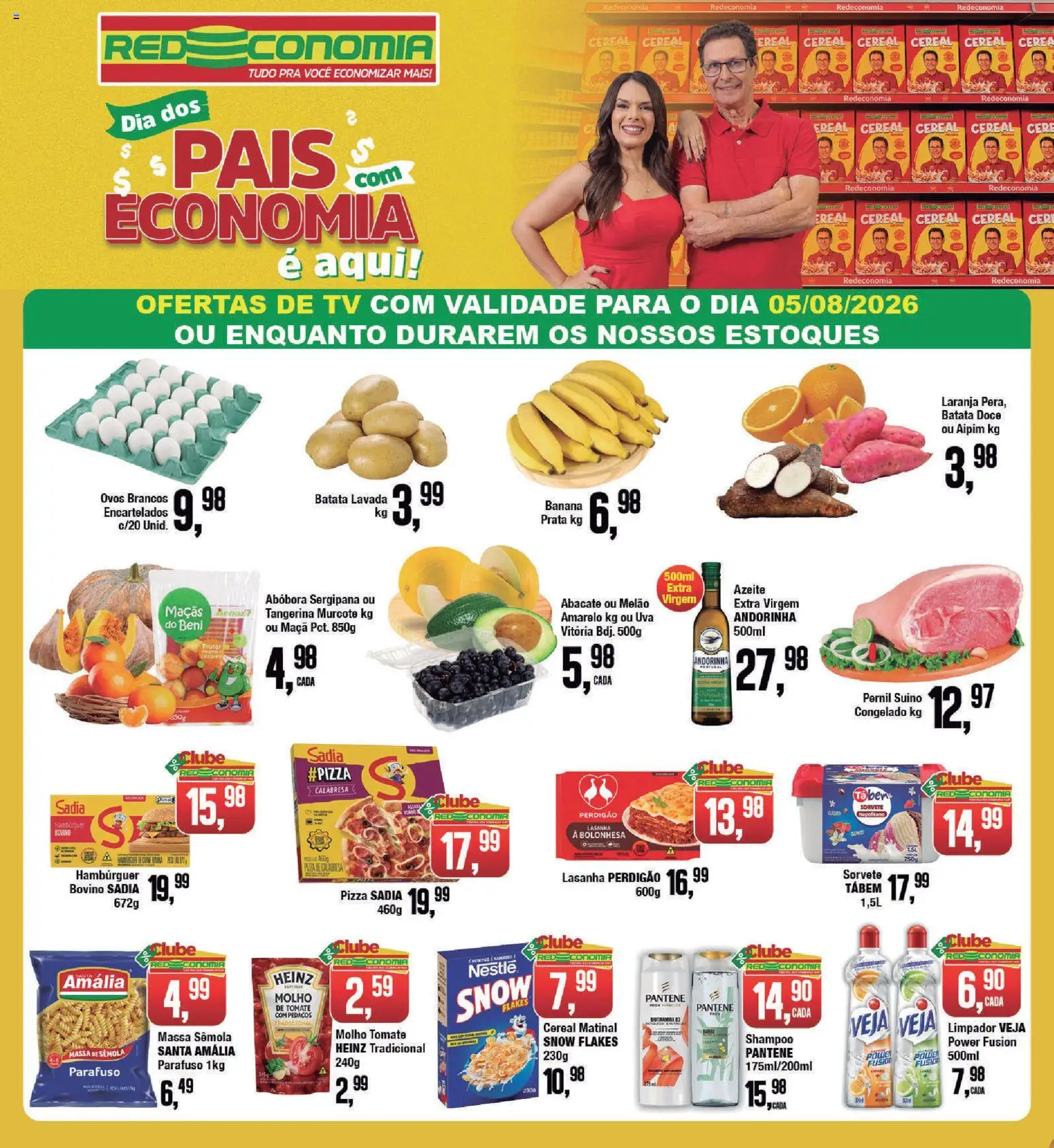 RedEconomia Folheto - válido de 04/08/2026 | Página: 1 | Produtos: Melão, Abóbora, Maçãs, Sorvete