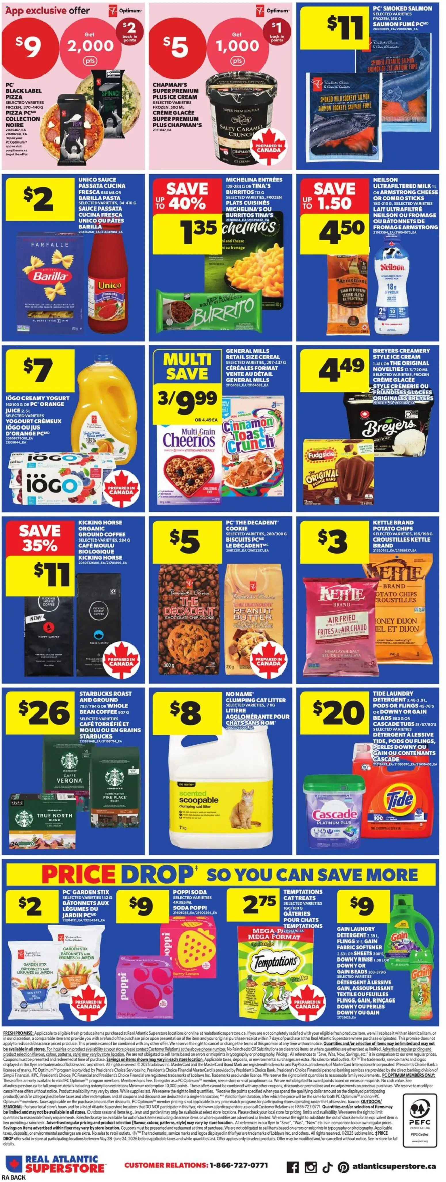 Atlantic Superstore flyer valid from 28.05.2026 | Page: 5 | Products: Pasta, Chips, Yogurt, Pizza