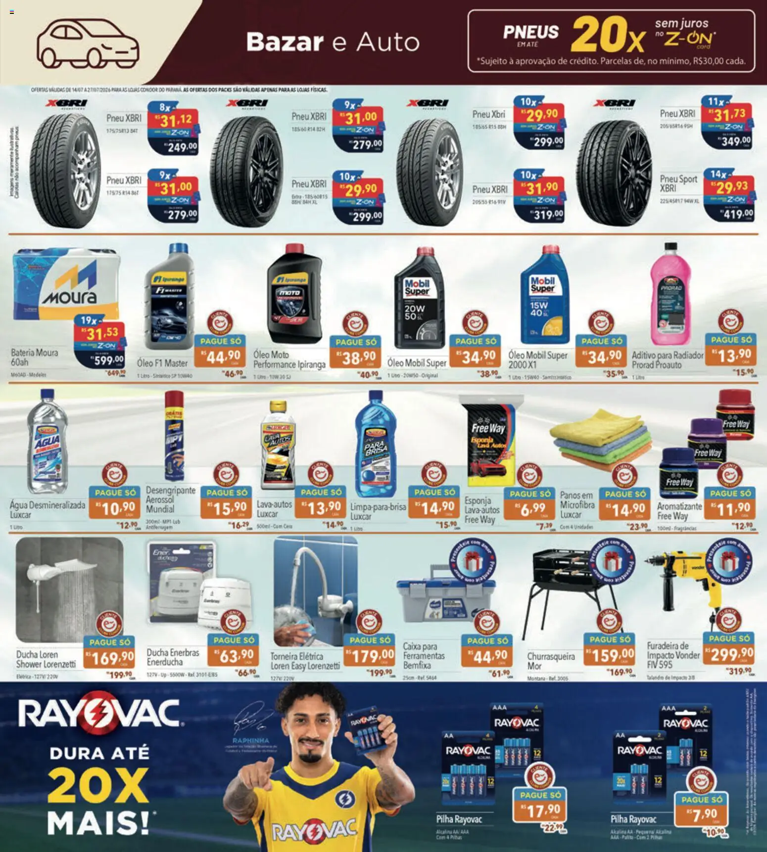 Supermercados Condor Folheto - válido de 14/07/2026 | Página: 29 | Produtos: Pneu, Esponja, Furadeira, Pneus