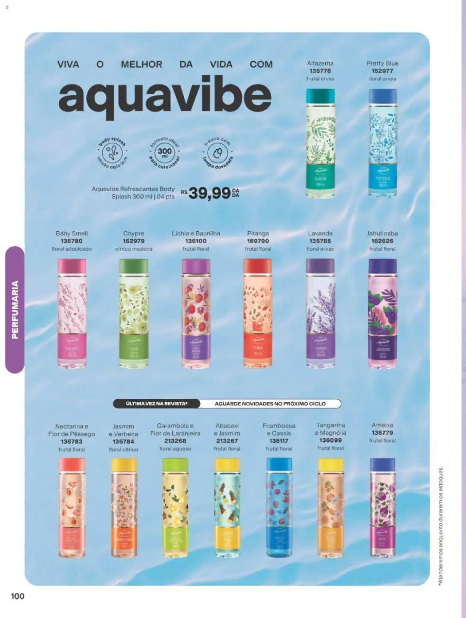 Avon Folheto - válido de 19/07/2026 | Página: 100 | Produtos: Lichia, Abacaxi, Body, Ameixa