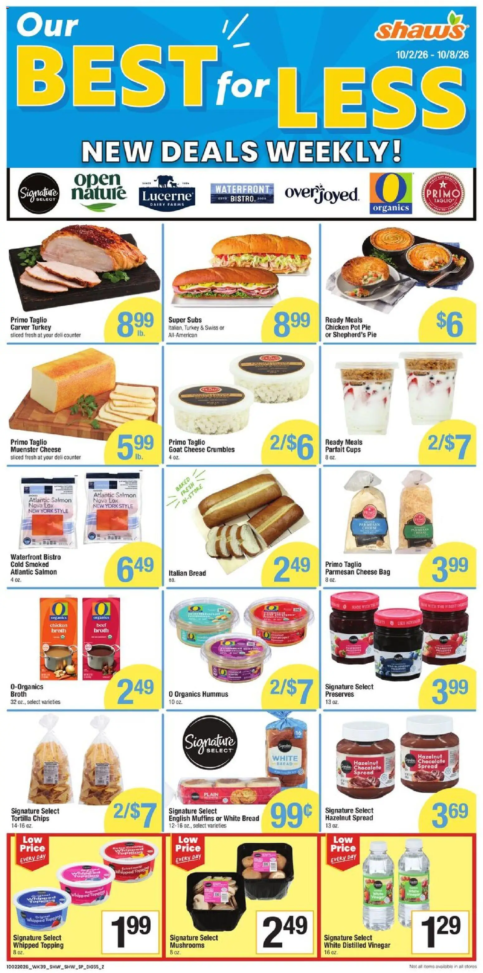 Shaw's Weekly Ad - valid from 10/02/2026 | Page: 7 | Products: Bread, Chocolate, Chicken broth, Tortilla chips