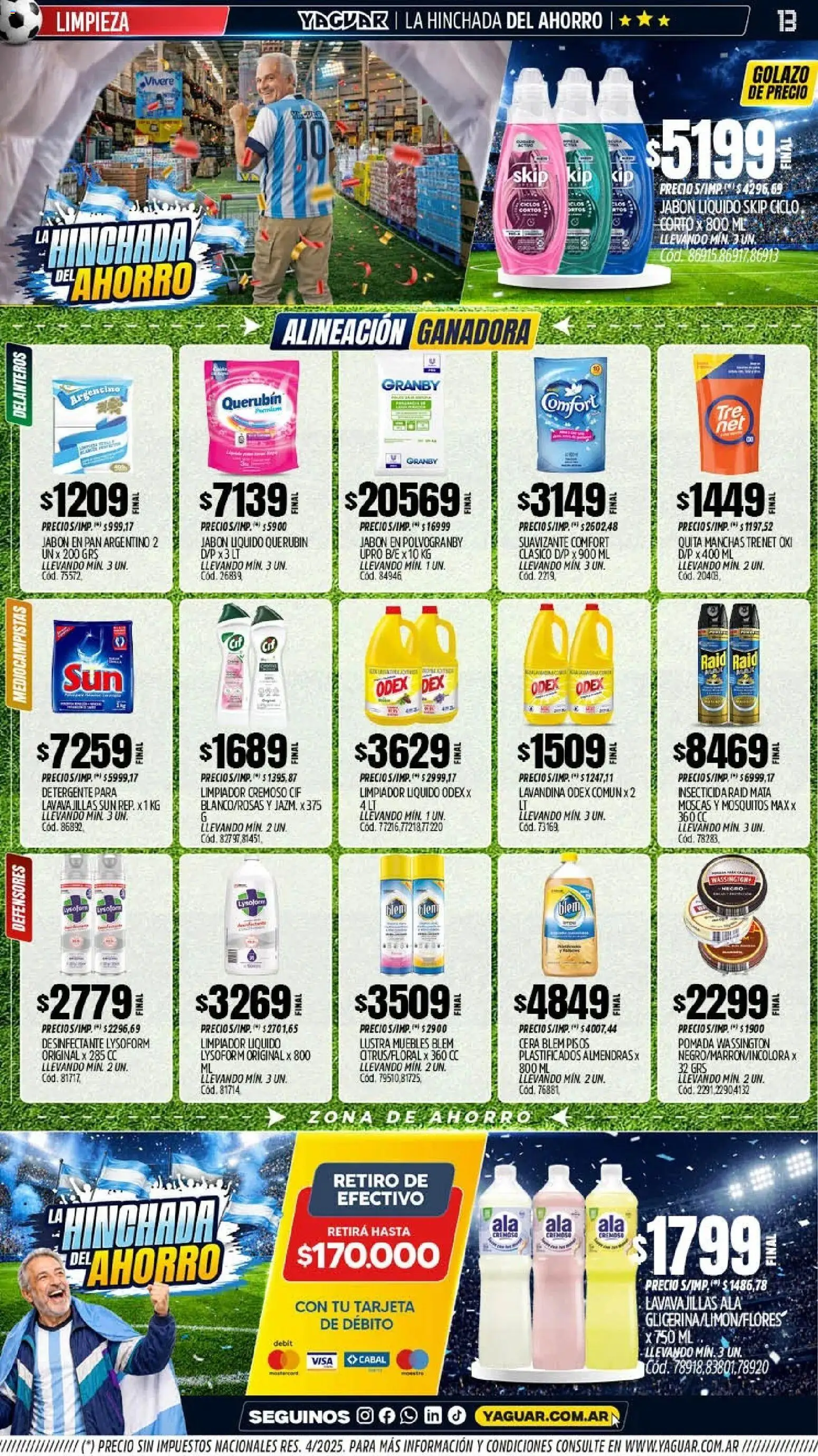 Yaguar - Oferta Semanal Trelew │ válido desde el 08.06.2026 | Página: 14 | Productos: Jabón, Cera, Pan, Limpiador
