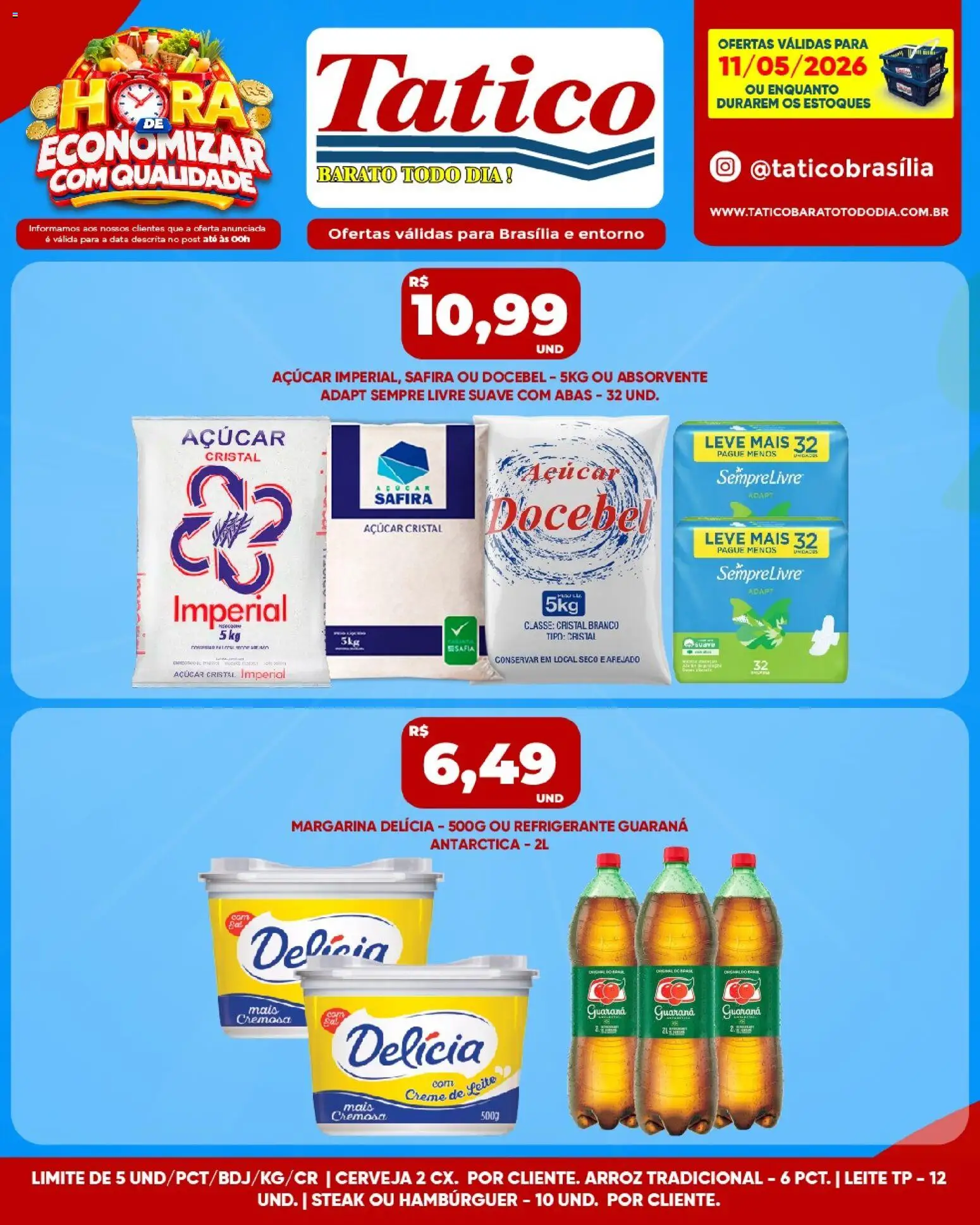 Tatico Folheto - válido de 11.05.2026 | Página: 7 | Produtos: Hambúrguer, Creme de leite, Sempre Livre, Margarina